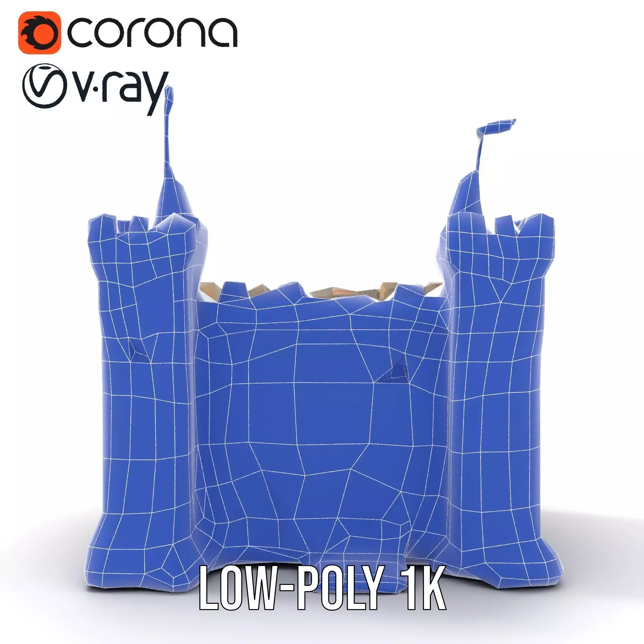 Medieval Stone Castle model pack Low-poly 3D model_14