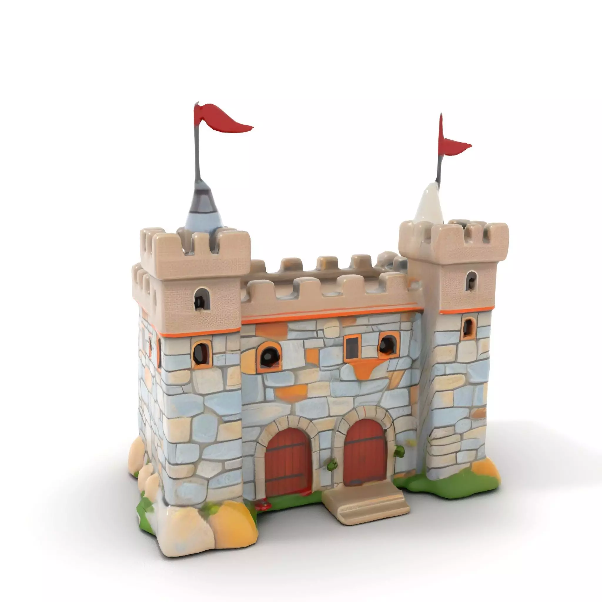 Medieval Stone Castle model pack Low-poly 3D model_11