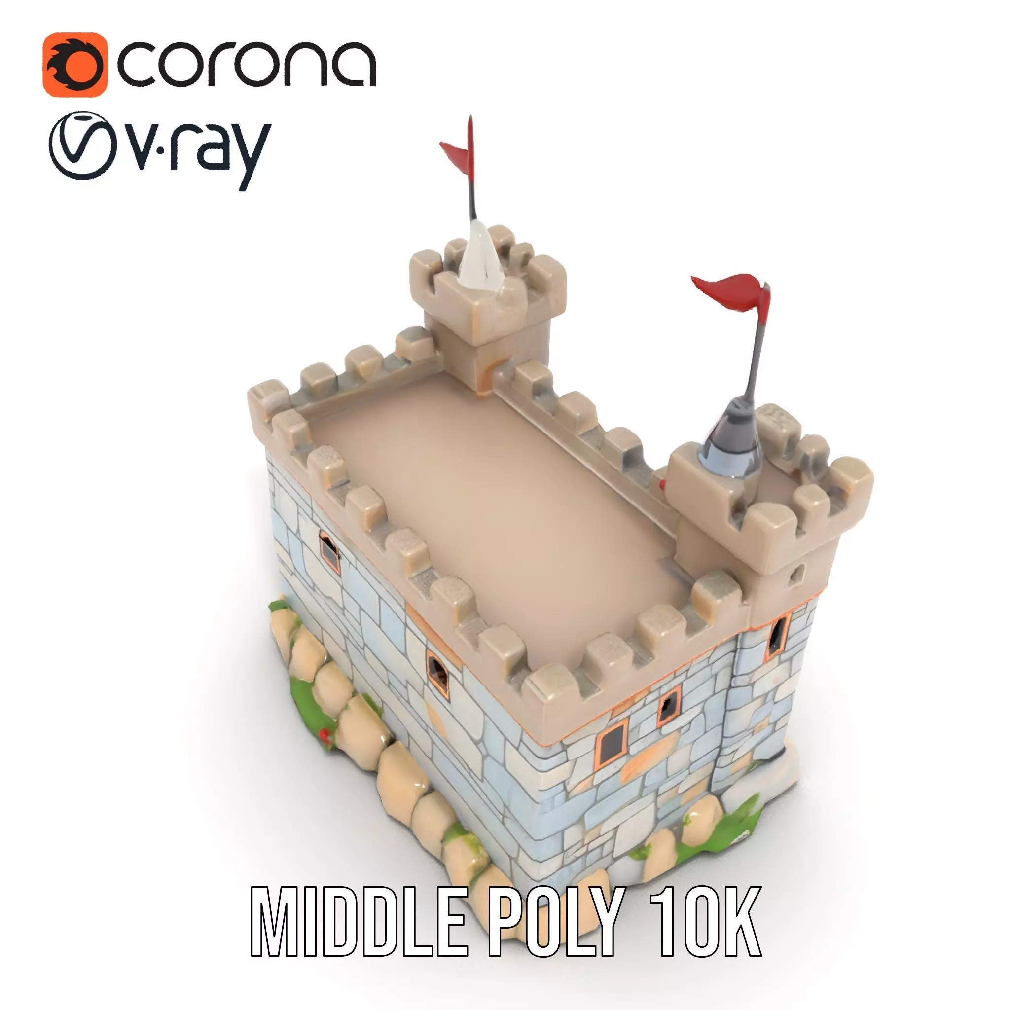 Medieval Stone Castle model pack Low-poly 3D model_18