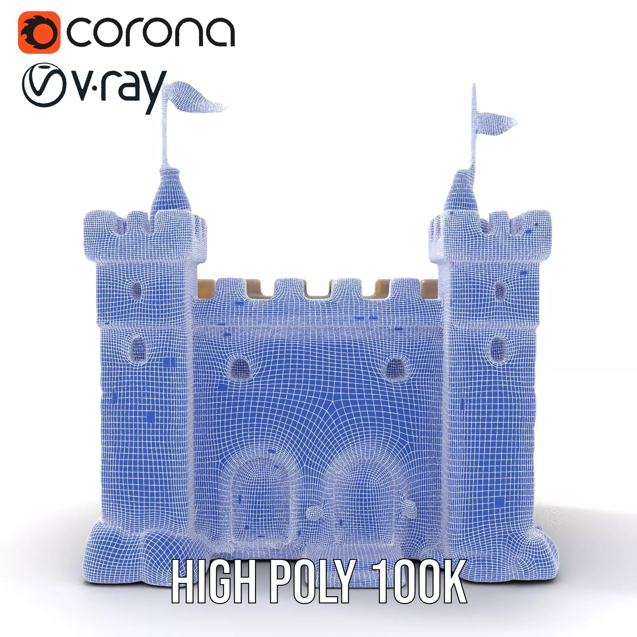 Medieval Stone Castle model pack Low-poly 3D model_29