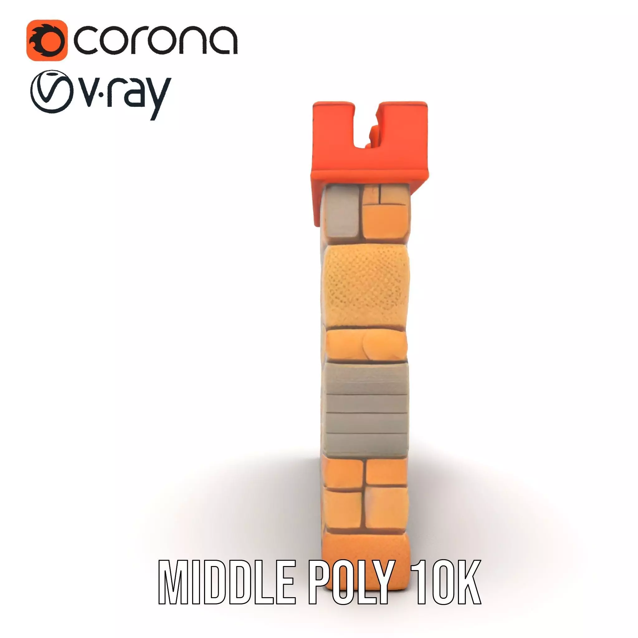 Medieval Stone Wall model pack Low-poly 3D model_21