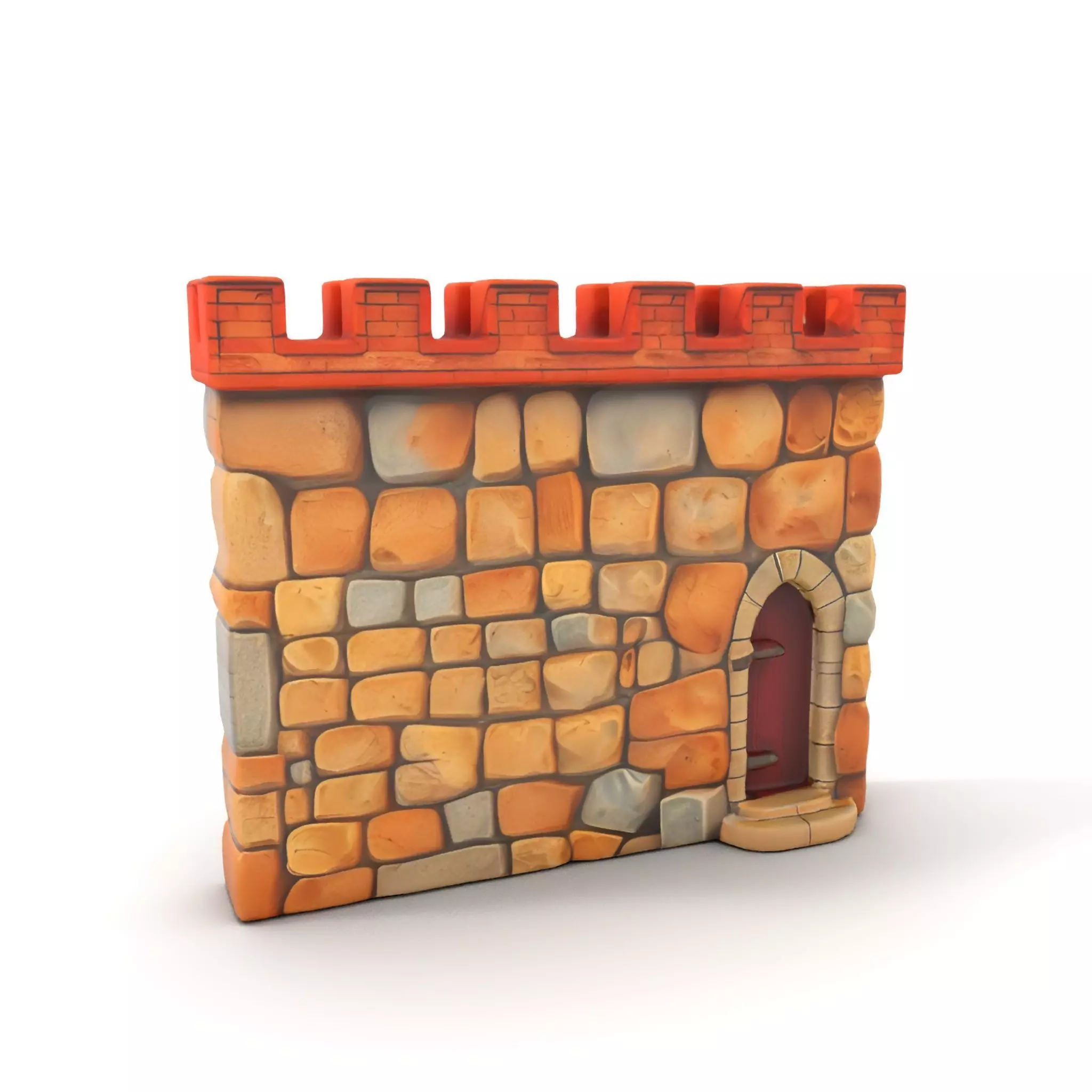 Medieval Stone Wall model pack Low-poly 3D model_6