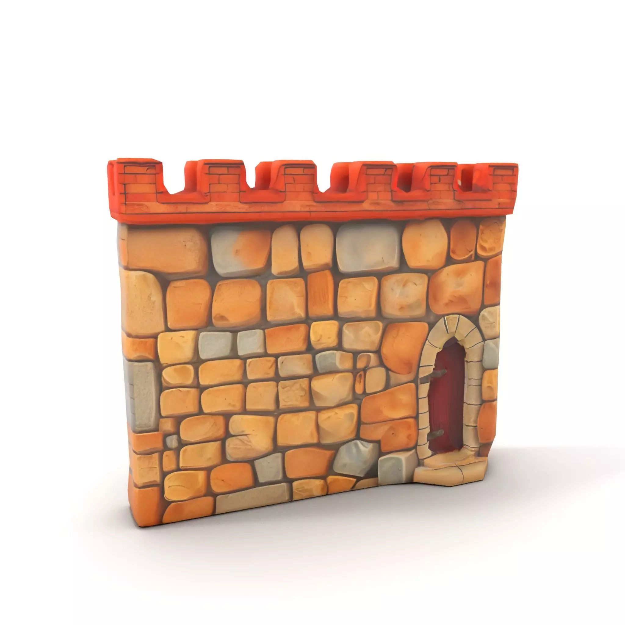 Medieval Stone Wall model pack Low-poly 3D model_25