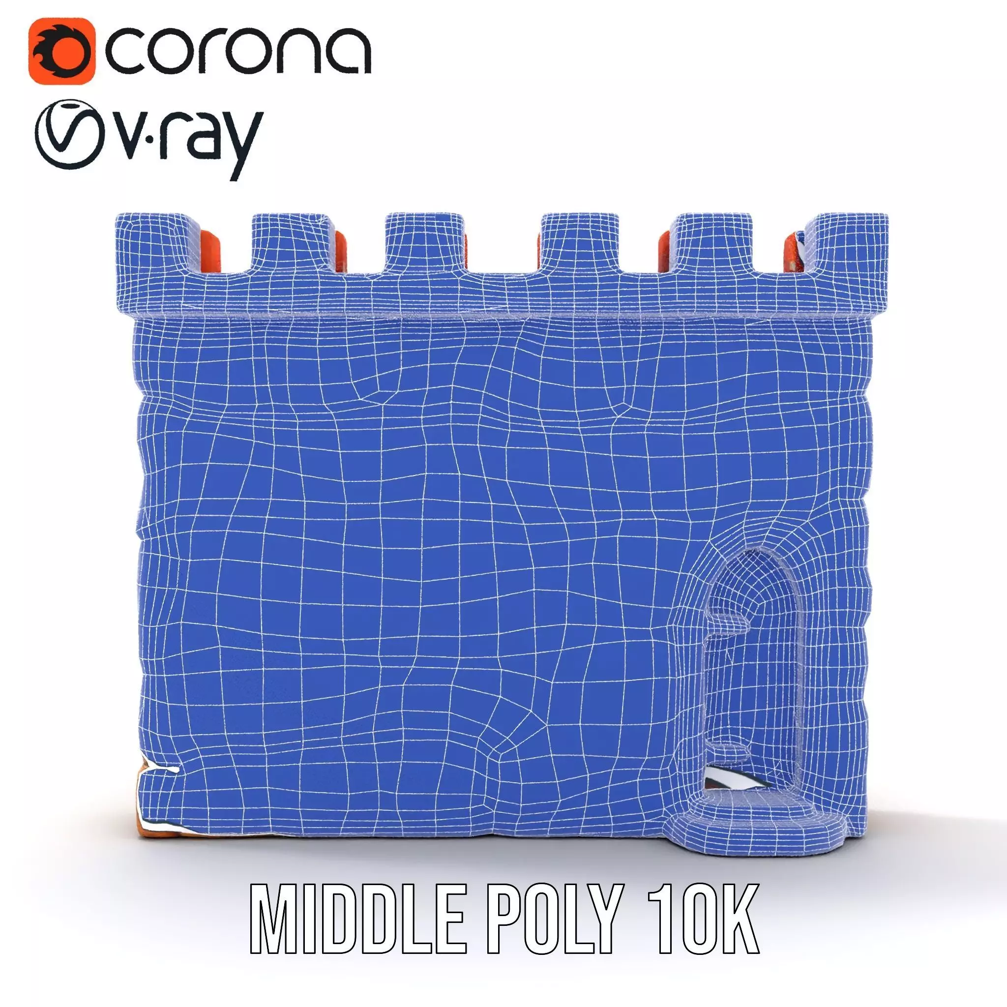 Medieval Stone Wall model pack Low-poly 3D model_15