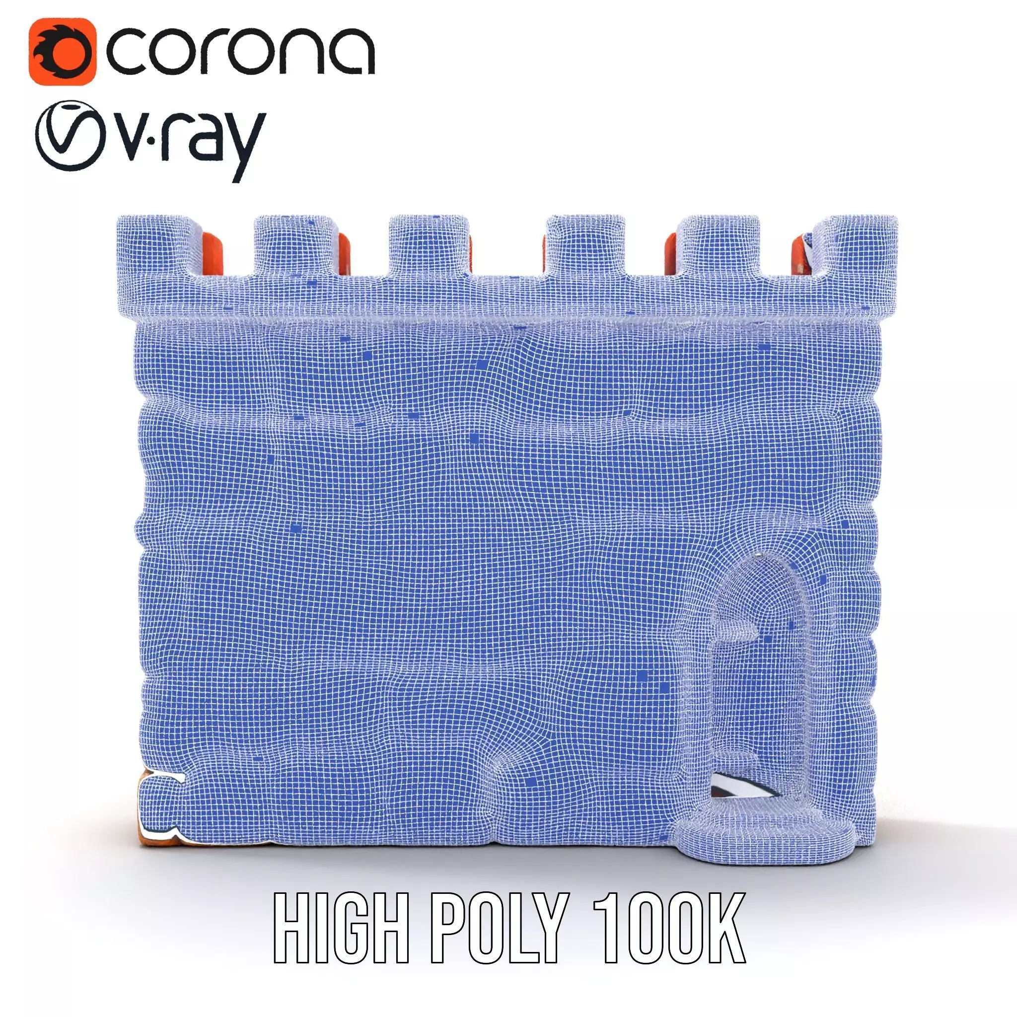 Medieval Stone Wall model pack Low-poly 3D model_34