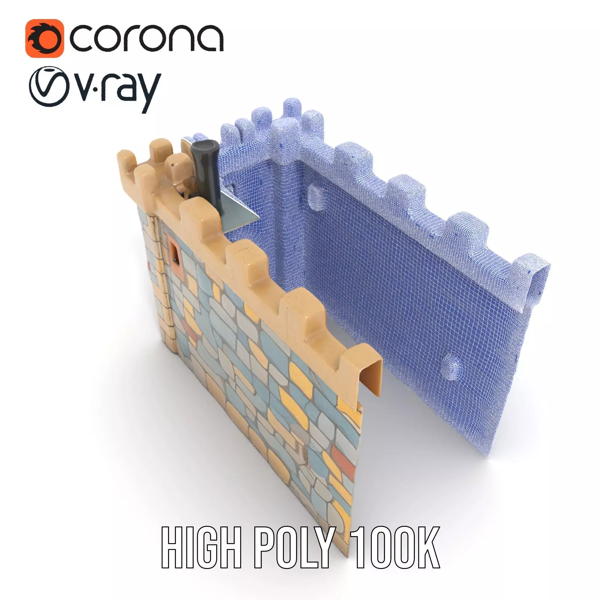 Stone Fortress Tower model pack Low-poly 3D model_34