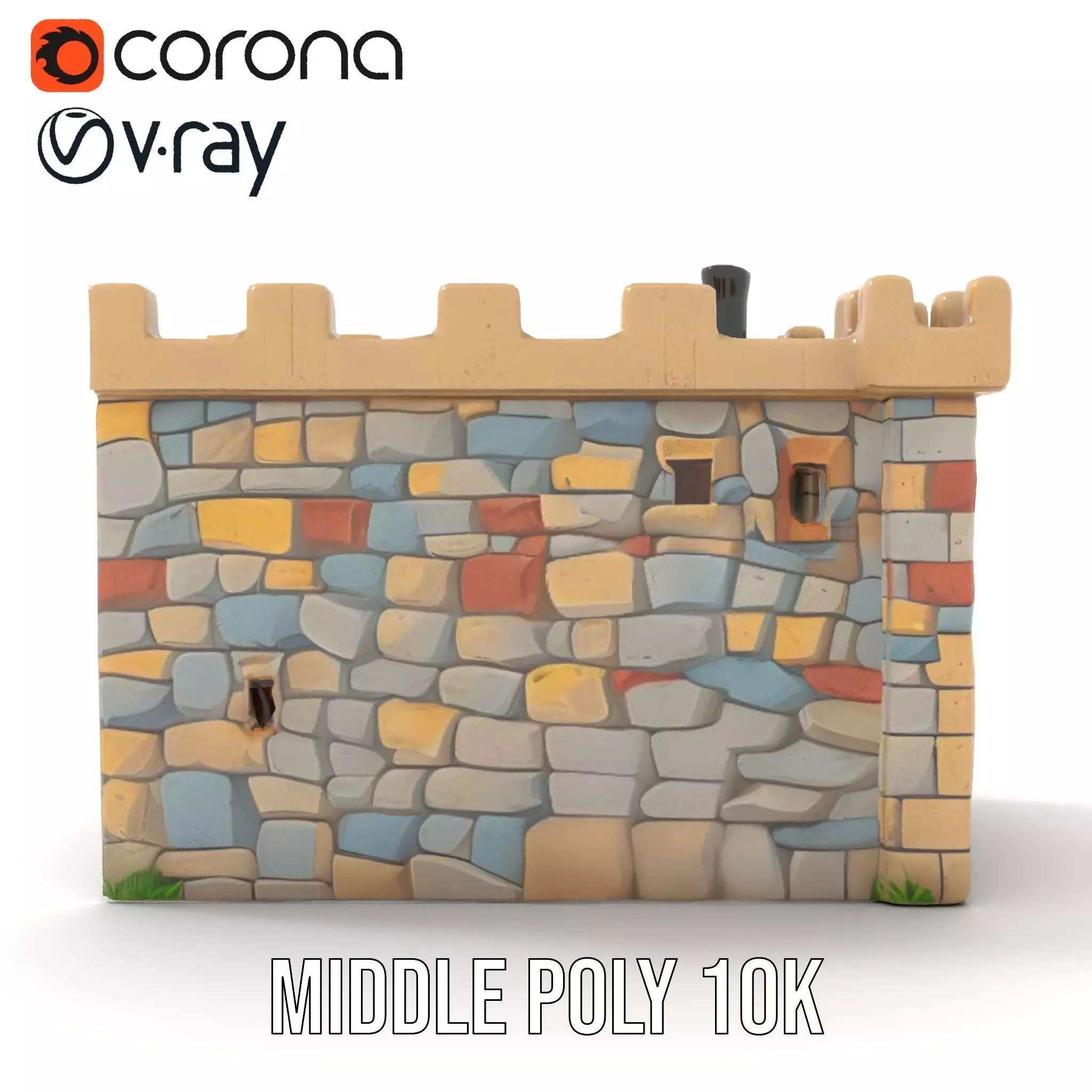 Stone Fortress Tower model pack Low-poly 3D model_25