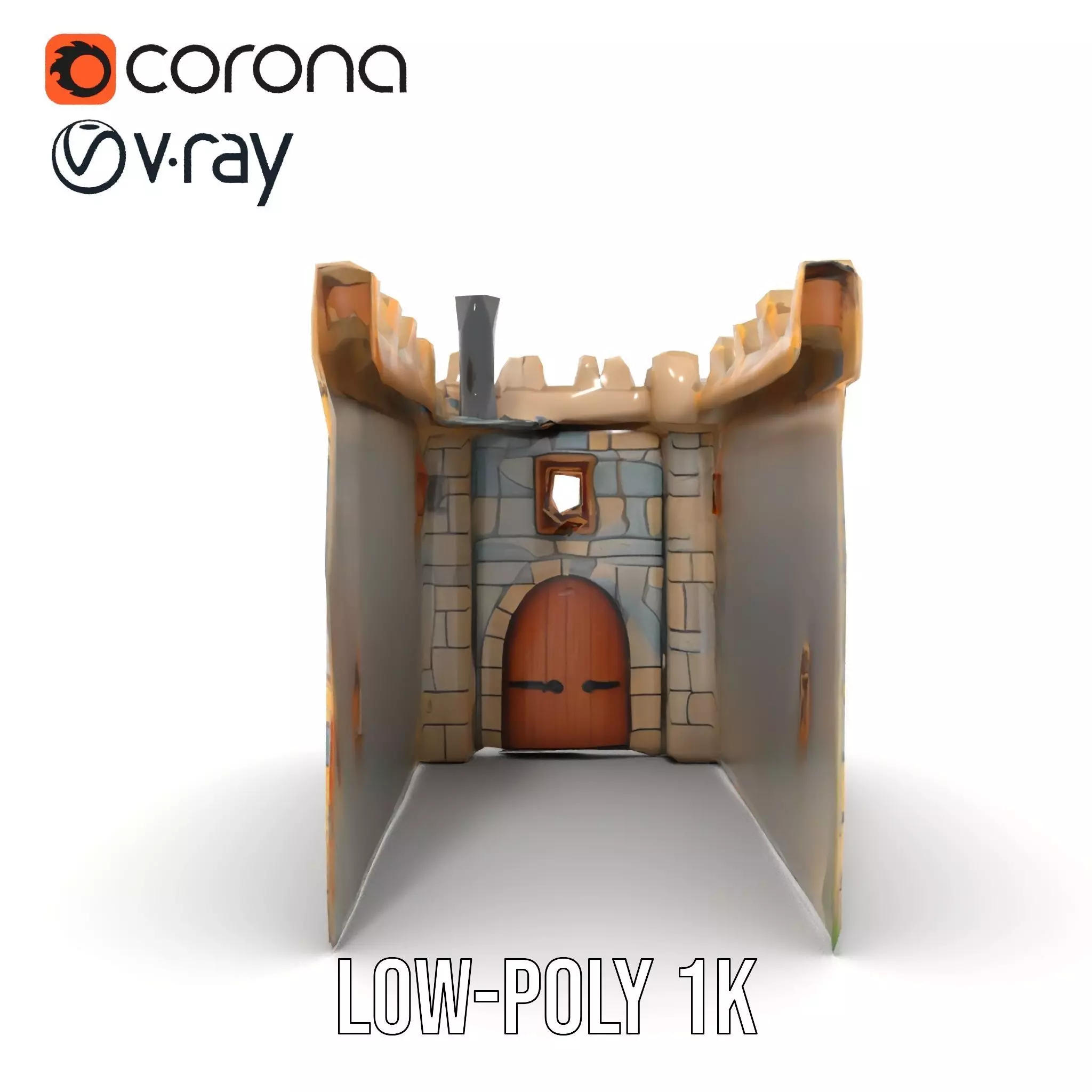 Stone Fortress Tower model pack Low-poly 3D model_17