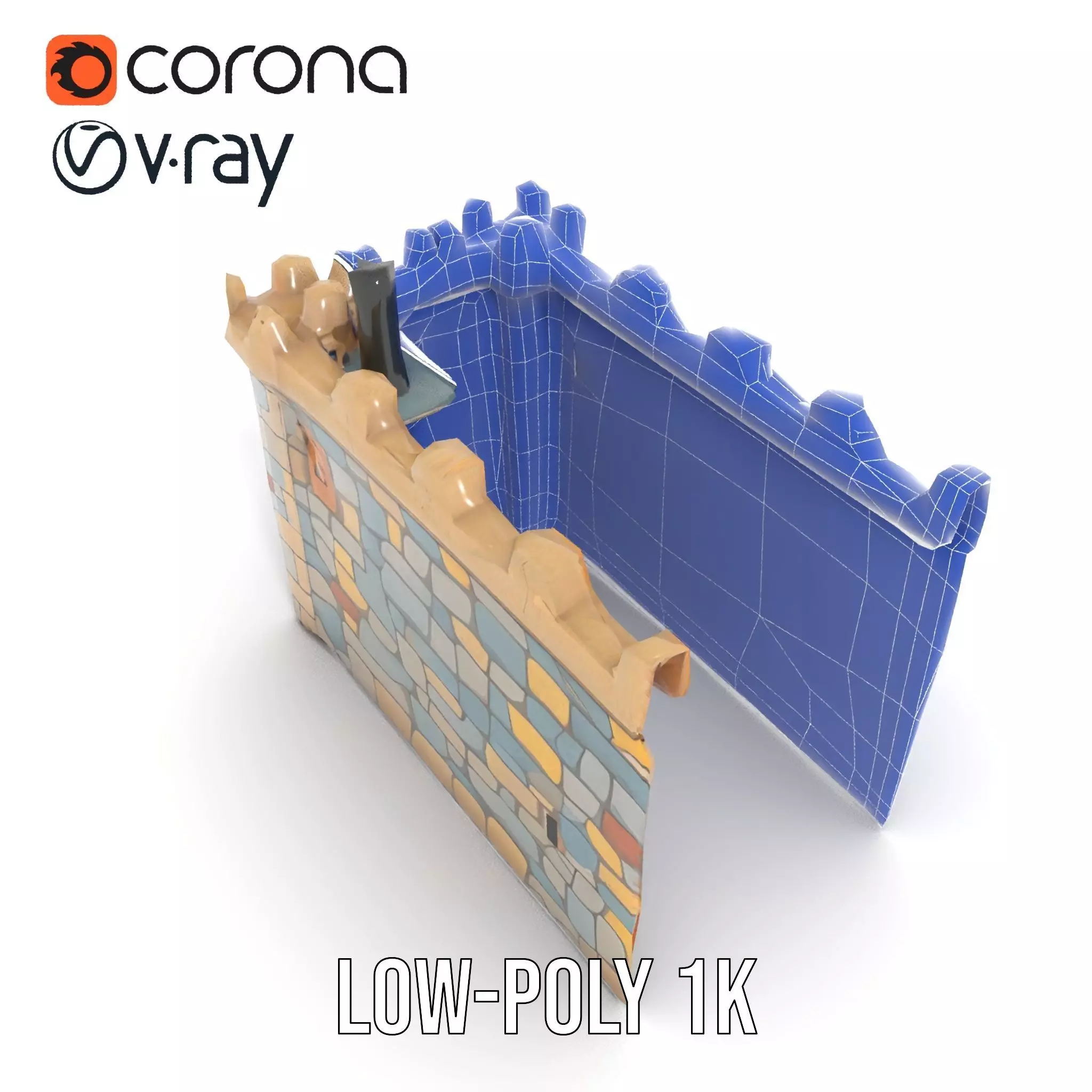 Stone Fortress Tower model pack Low-poly 3D model_26