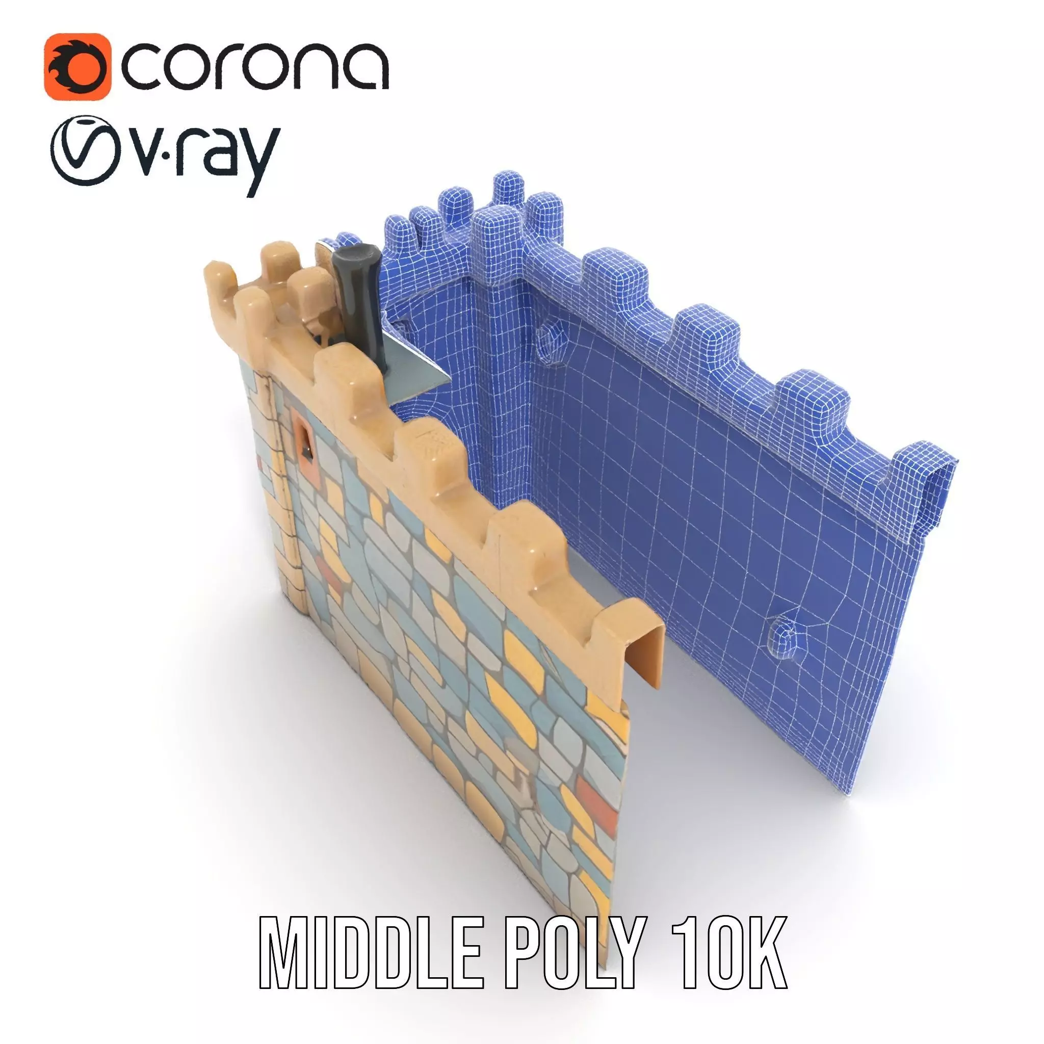 Stone Fortress Tower model pack Low-poly 3D model_19