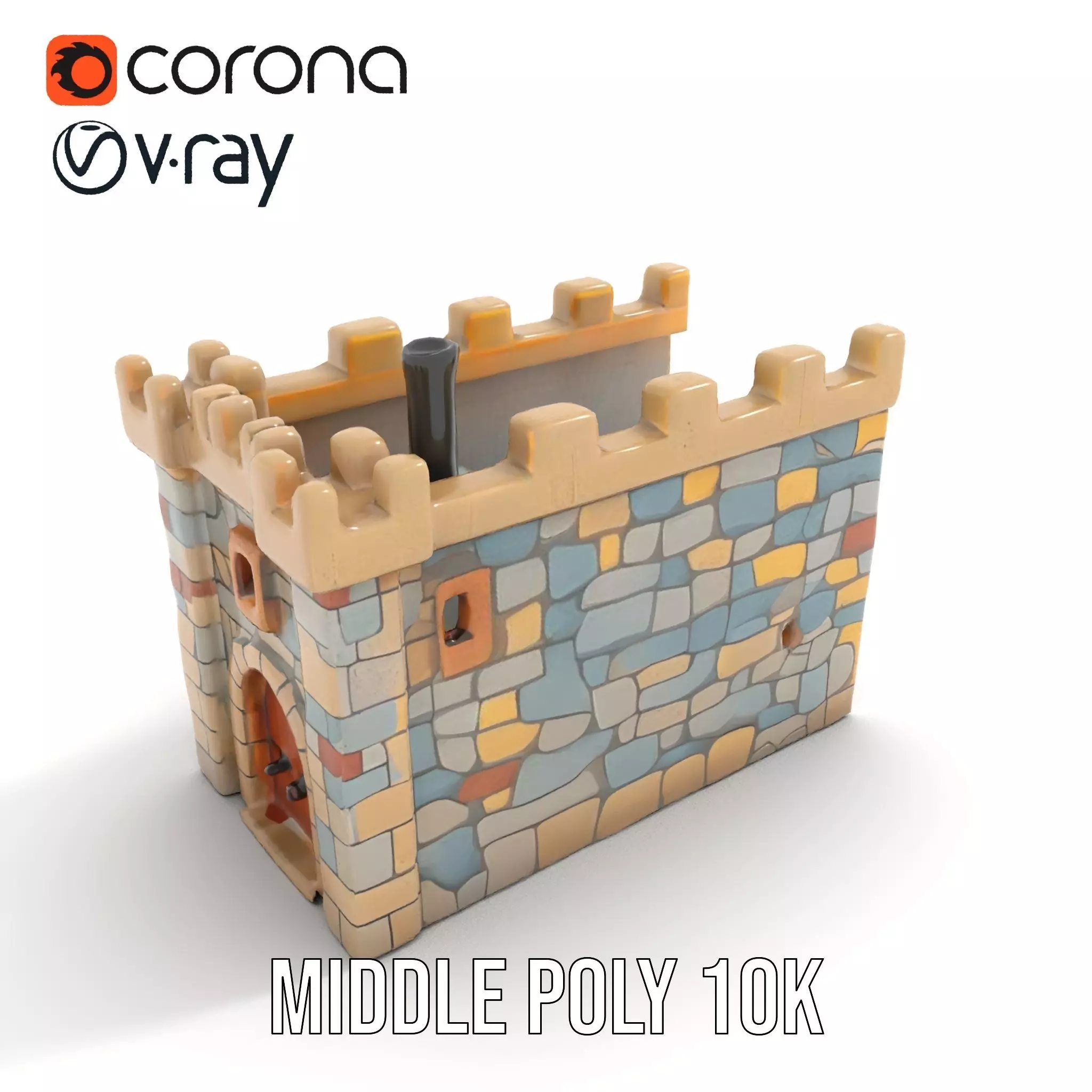 Stone Fortress Tower model pack Low-poly 3D model_6