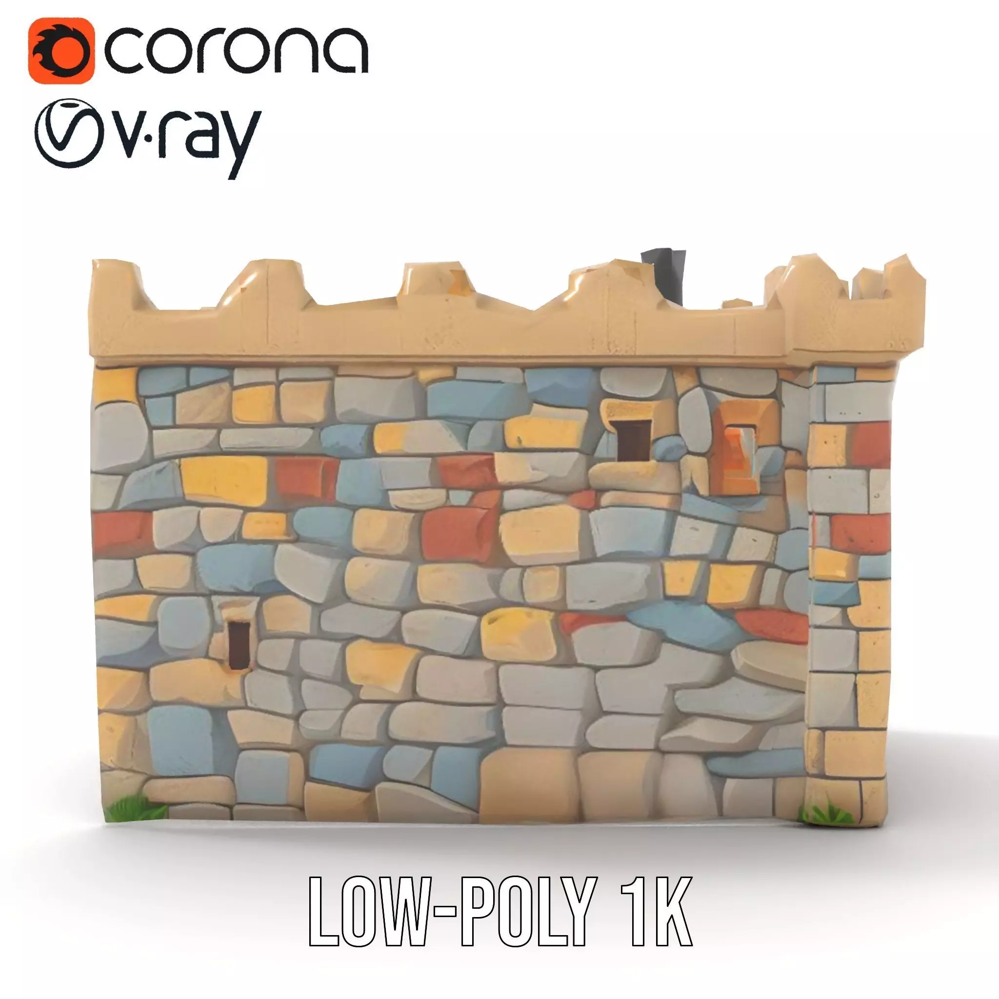 Stone Fortress Tower model pack Low-poly 3D model_14