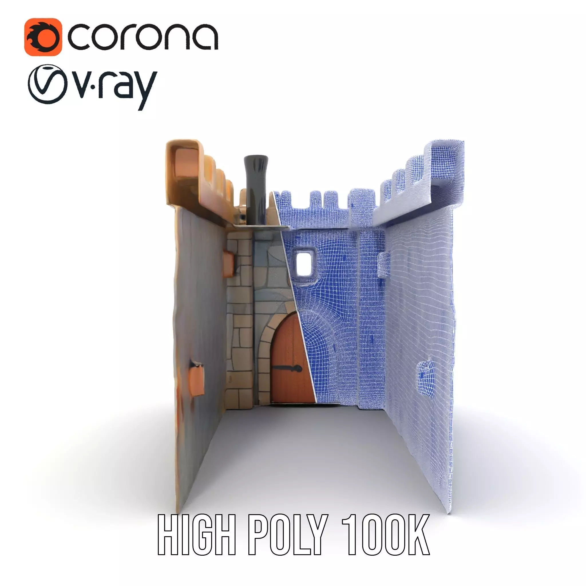 Stone Fortress Tower model pack Low-poly 3D model_32