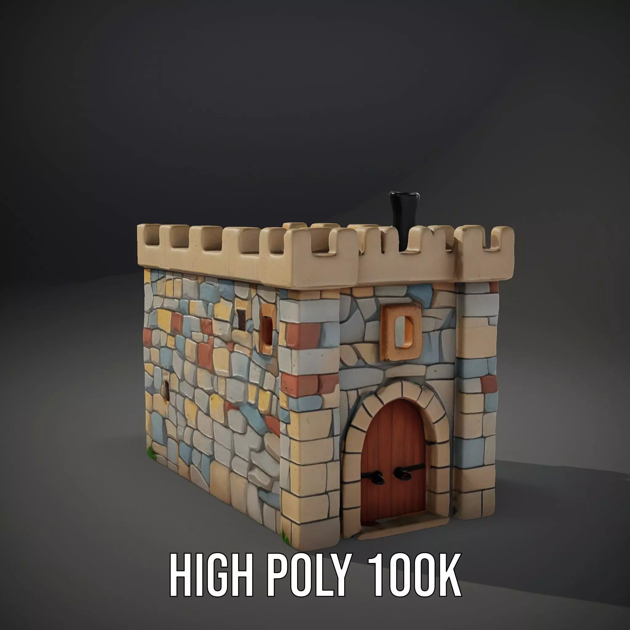 Stone Fortress Tower model pack Low-poly 3D model_10
