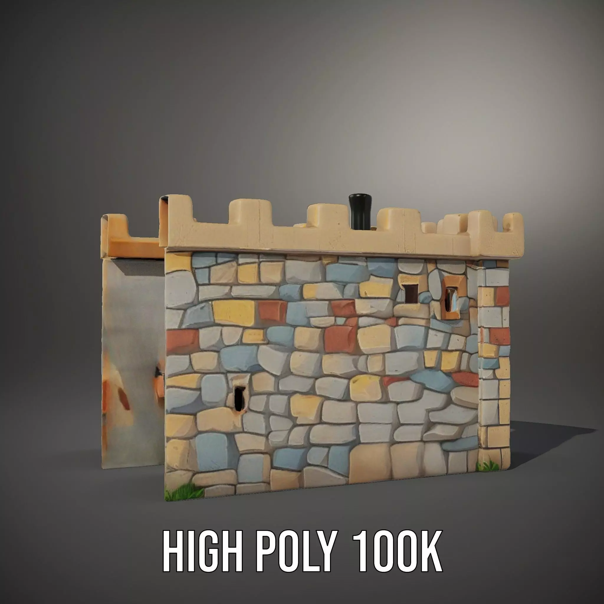 Stone Fortress Tower model pack Low-poly 3D model_8