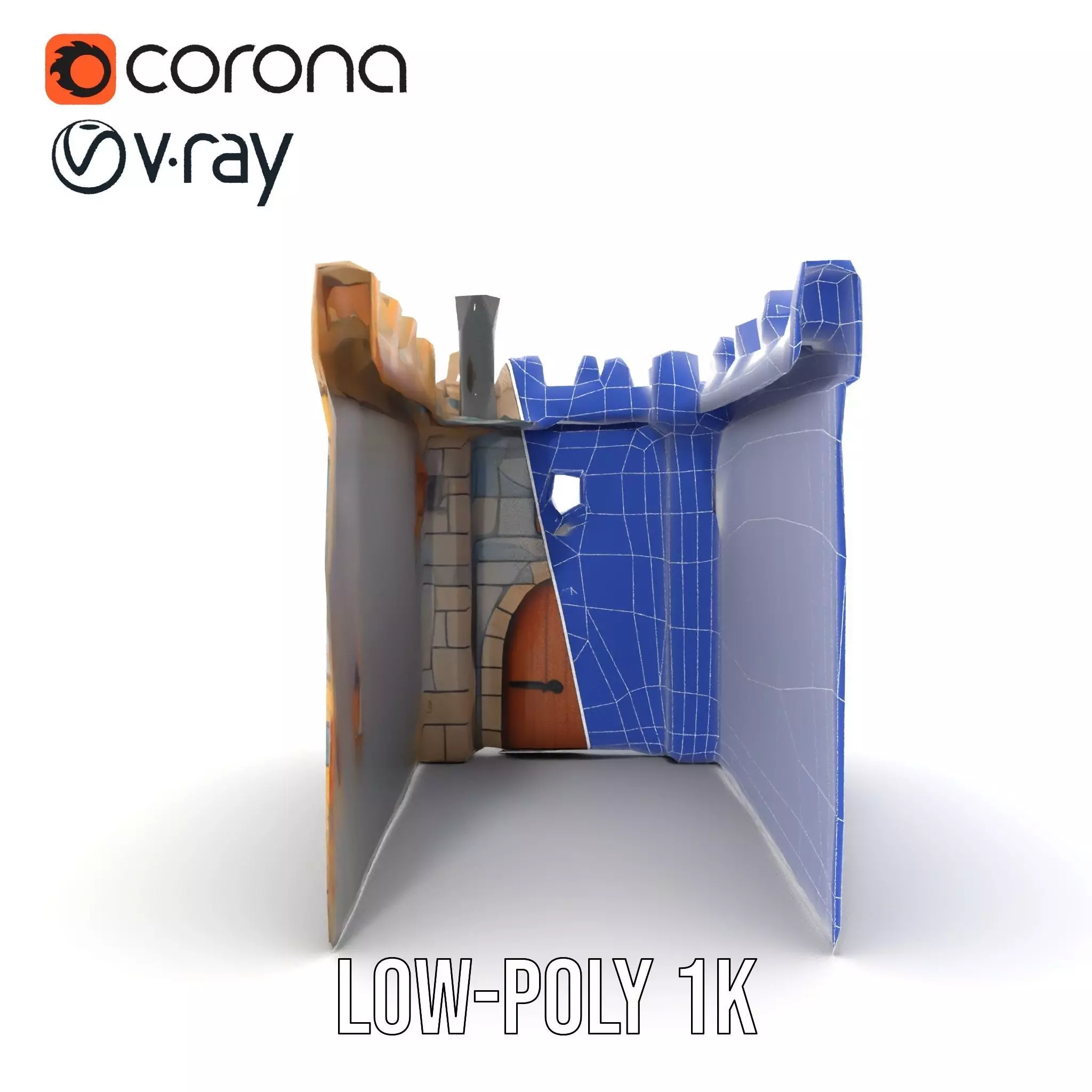 Stone Fortress Tower model pack Low-poly 3D model_30