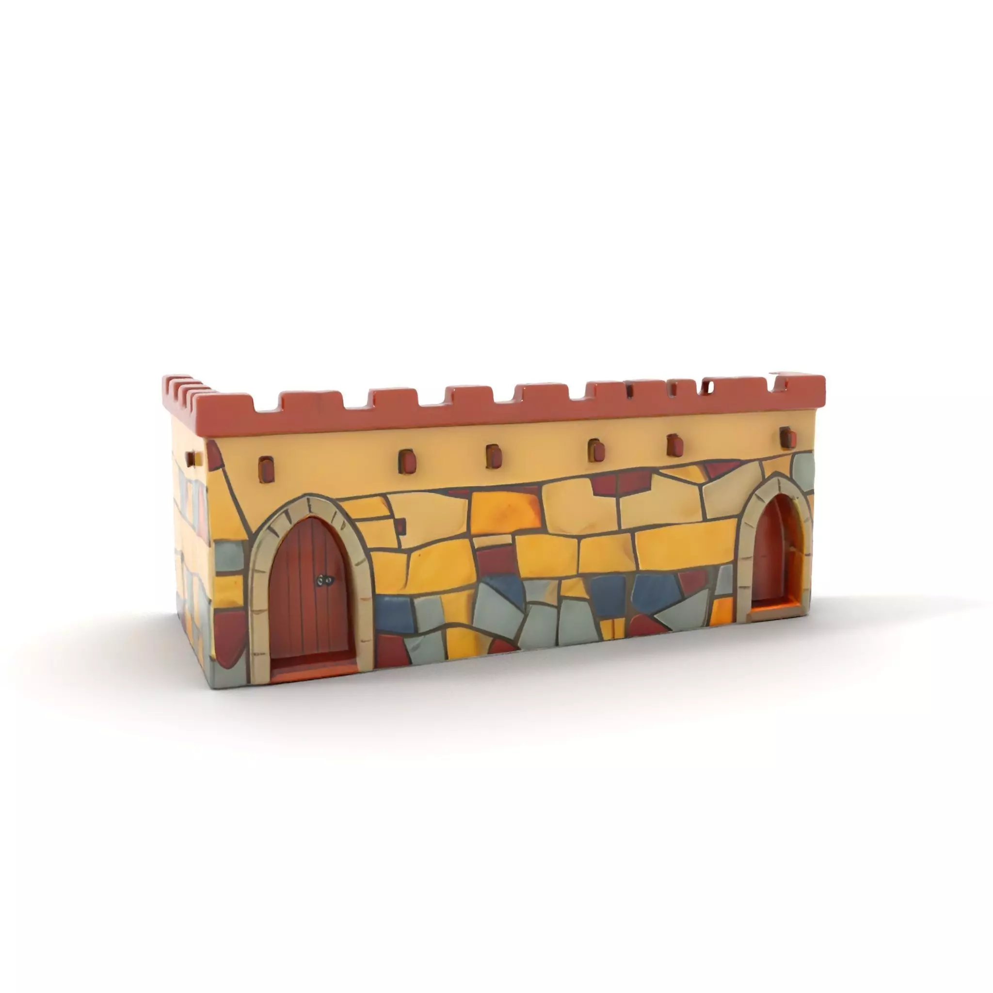 Colorful Castle Wall model pack Low-poly 3D model_0