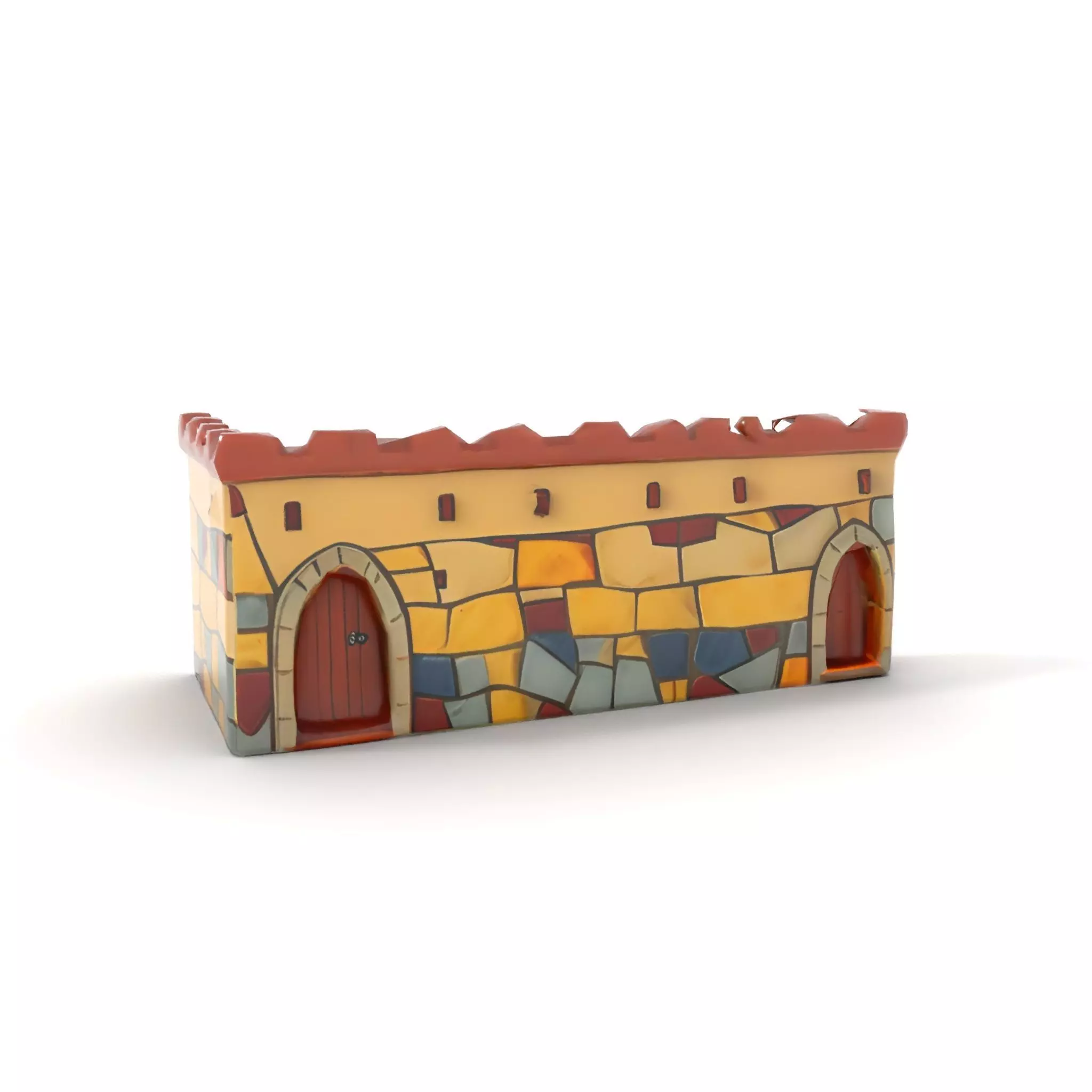 Colorful Castle Wall model pack Low-poly 3D model_22
