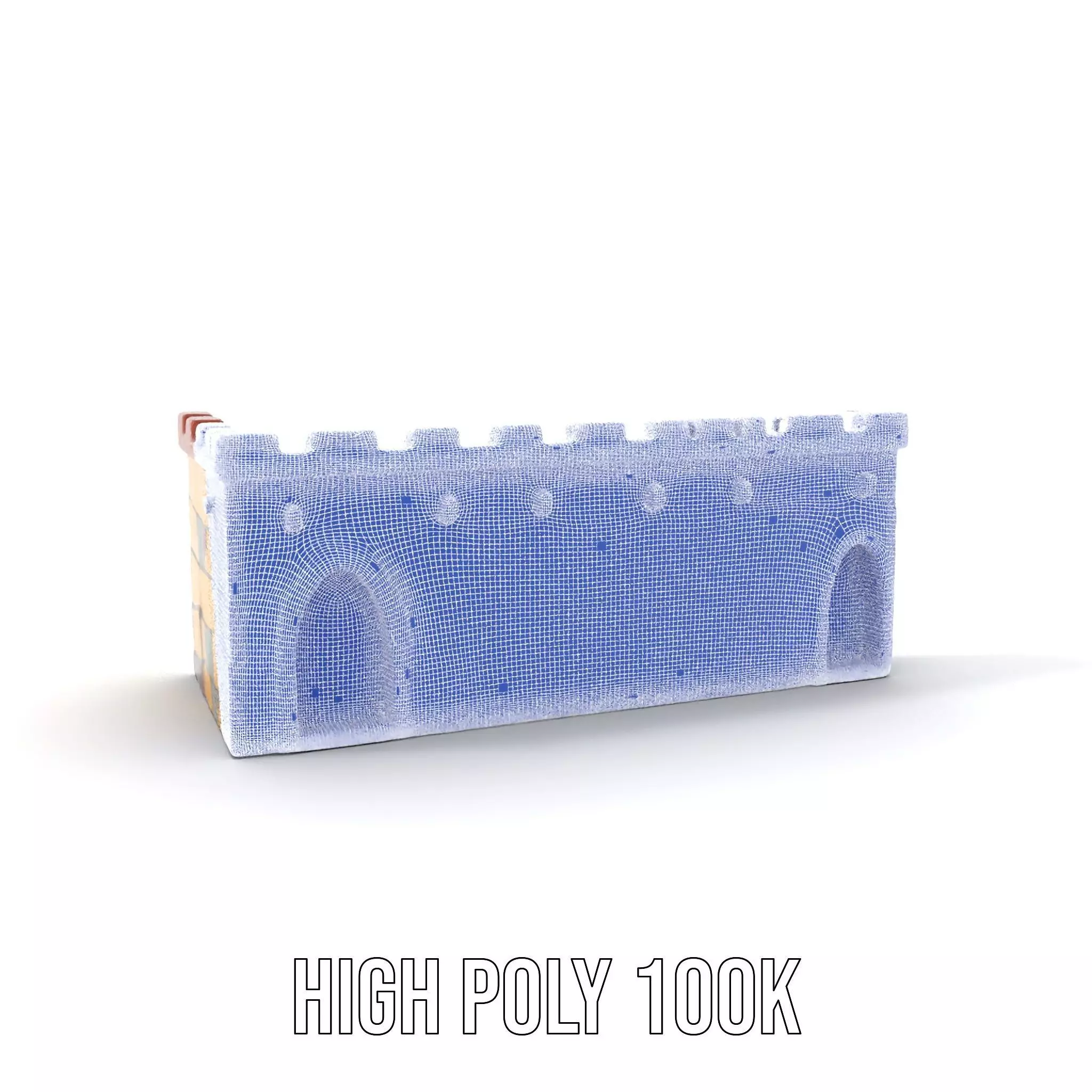 Colorful Castle Wall model pack Low-poly 3D model_4