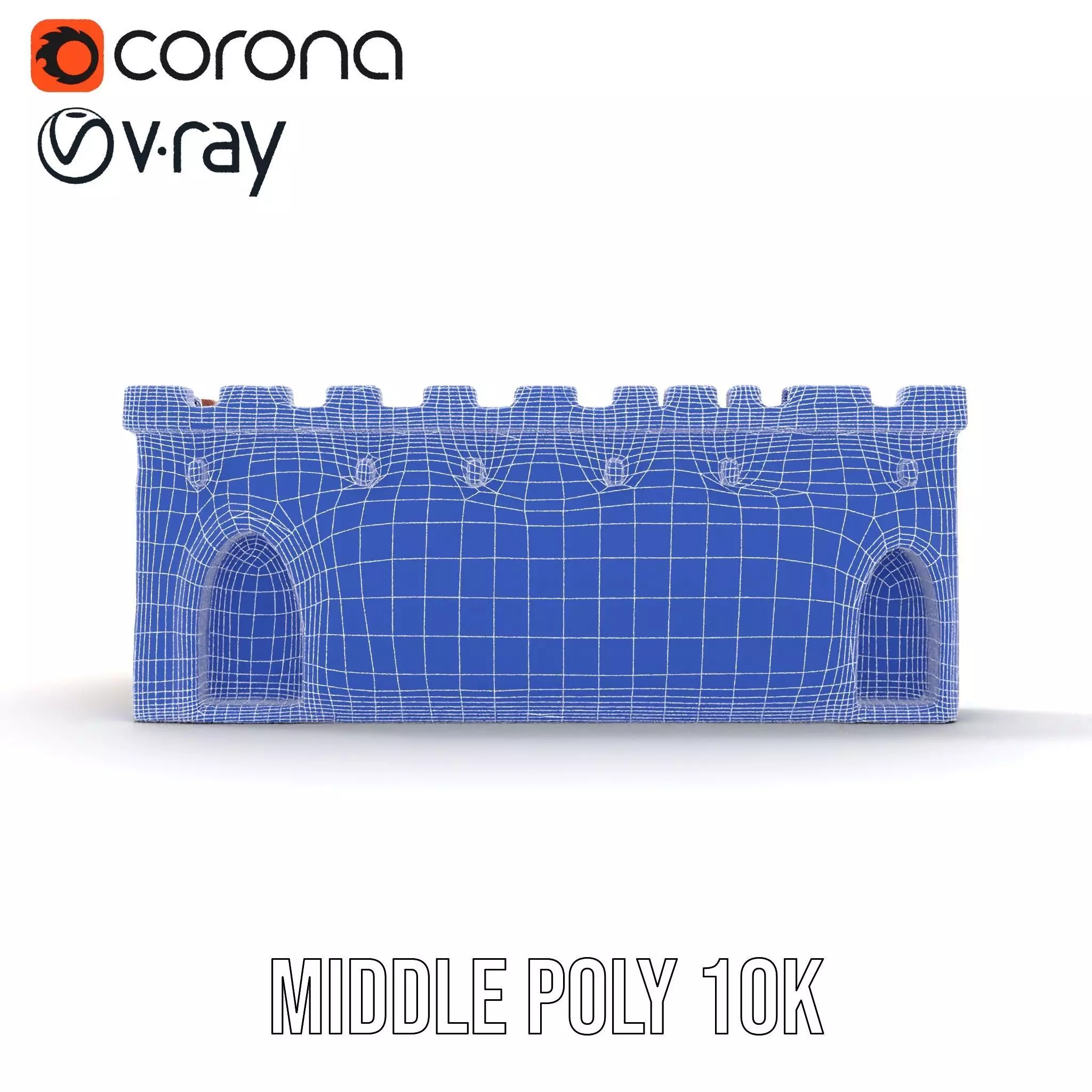 Colorful Castle Wall model pack Low-poly 3D model_27