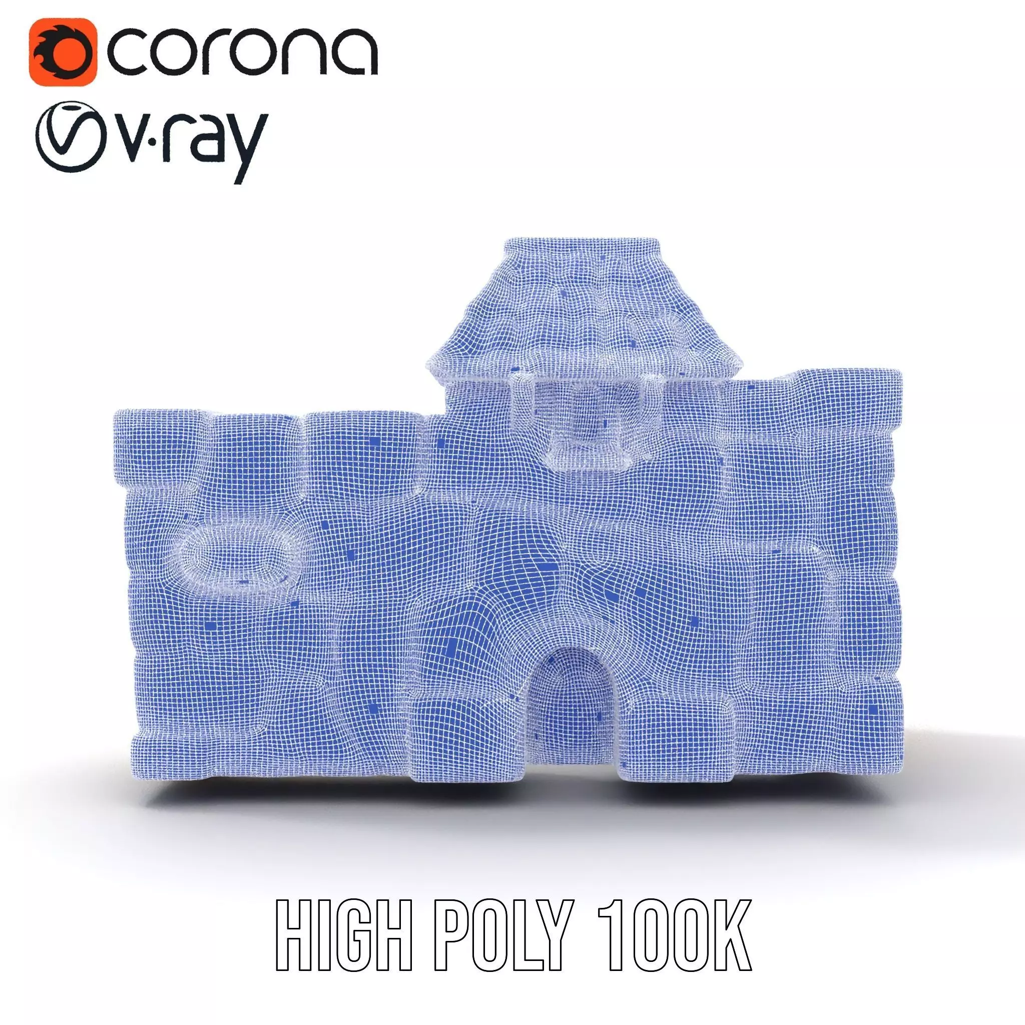 Charming Stone Castle Wall model pack Low-poly 3D model_34