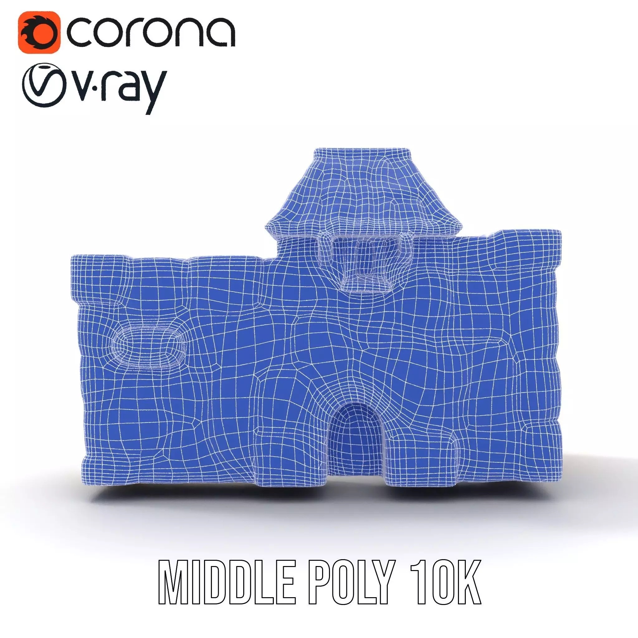 Charming Stone Castle Wall model pack Low-poly 3D model_27