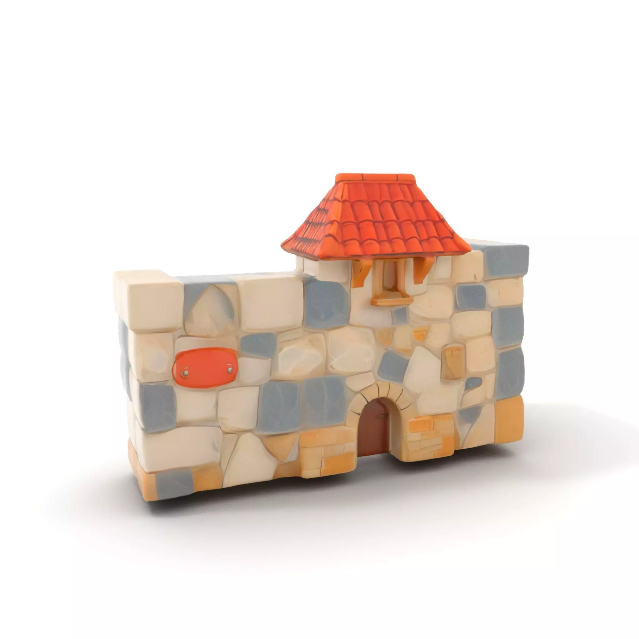 Charming Stone Castle Wall model pack Low-poly 3D model_19