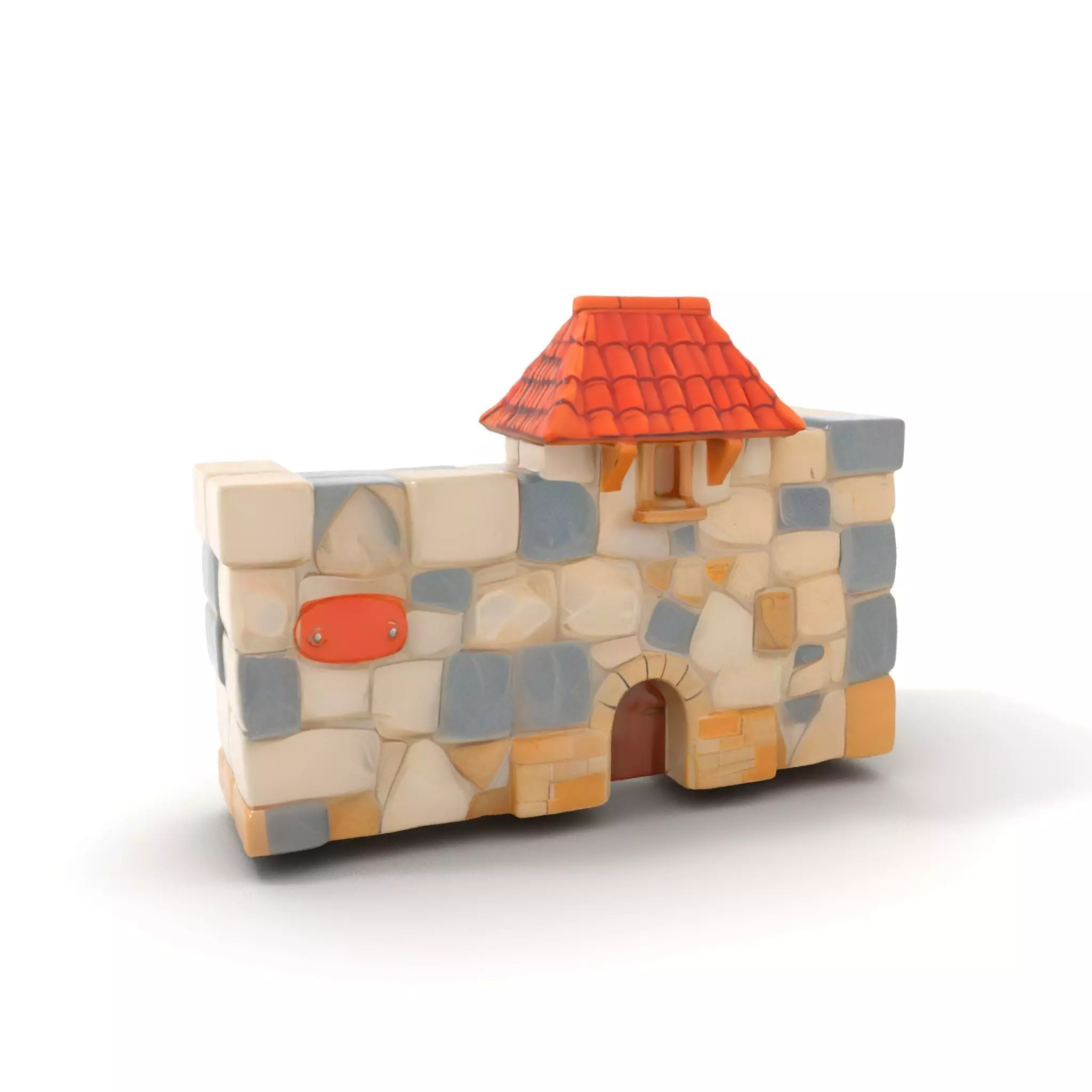 Charming Stone Castle Wall model pack Low-poly 3D model_0