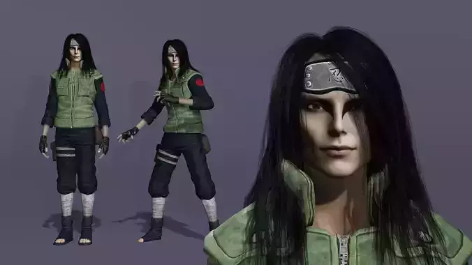 Realistic Orochimaru crafted for games and films Naruto 3D model