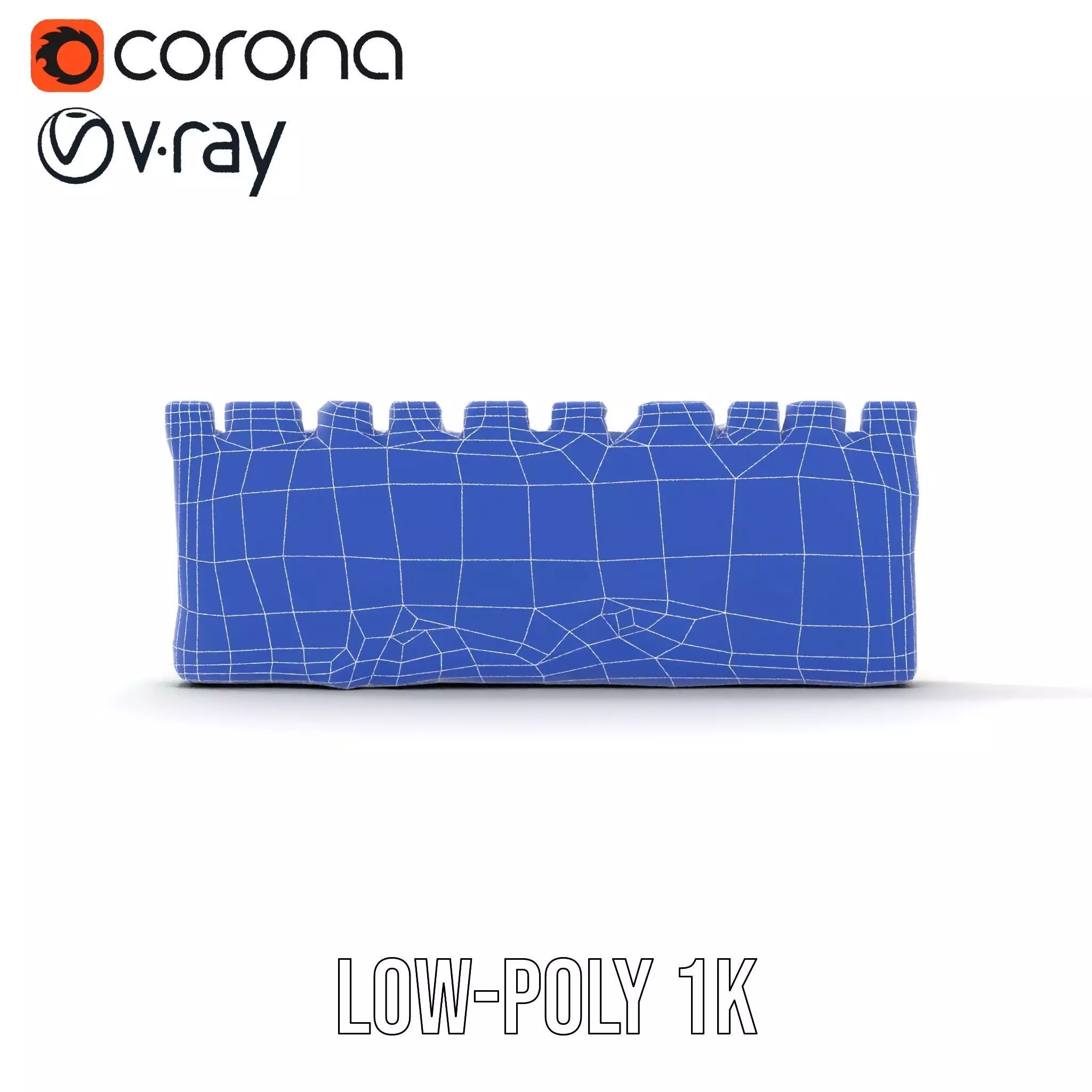 Colorful Castle Wall model pack Low-poly 3D model_18