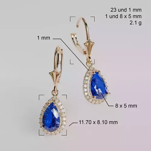 teardrop brooch earrings