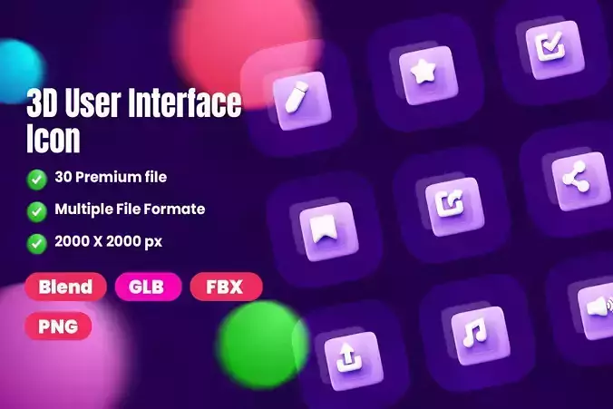 User Interface 3d icon pack