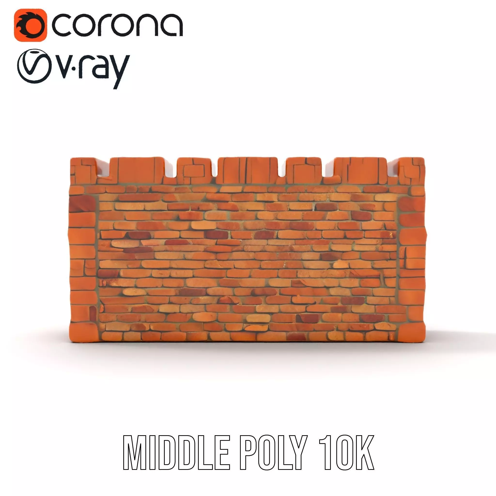 Terracotta Brick Wall model pack Low-poly 3D model_16