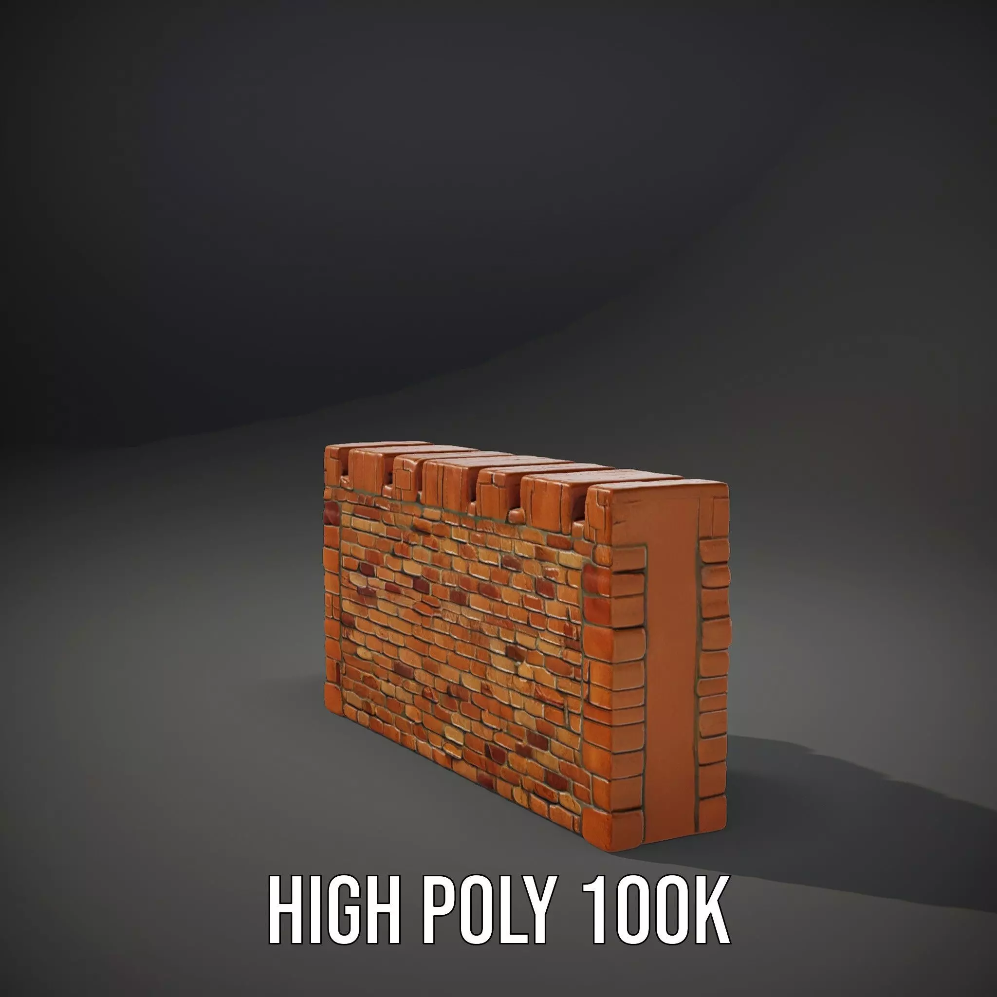 Terracotta Brick Wall model pack Low-poly 3D model_8
