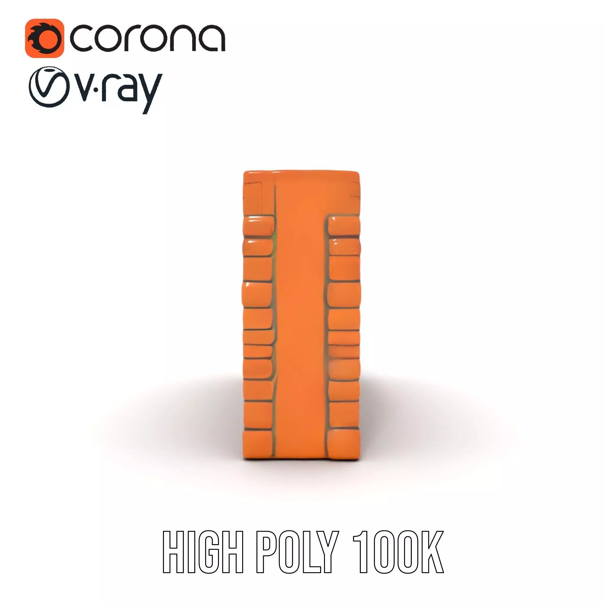 Terracotta Brick Wall model pack Low-poly 3D model_28