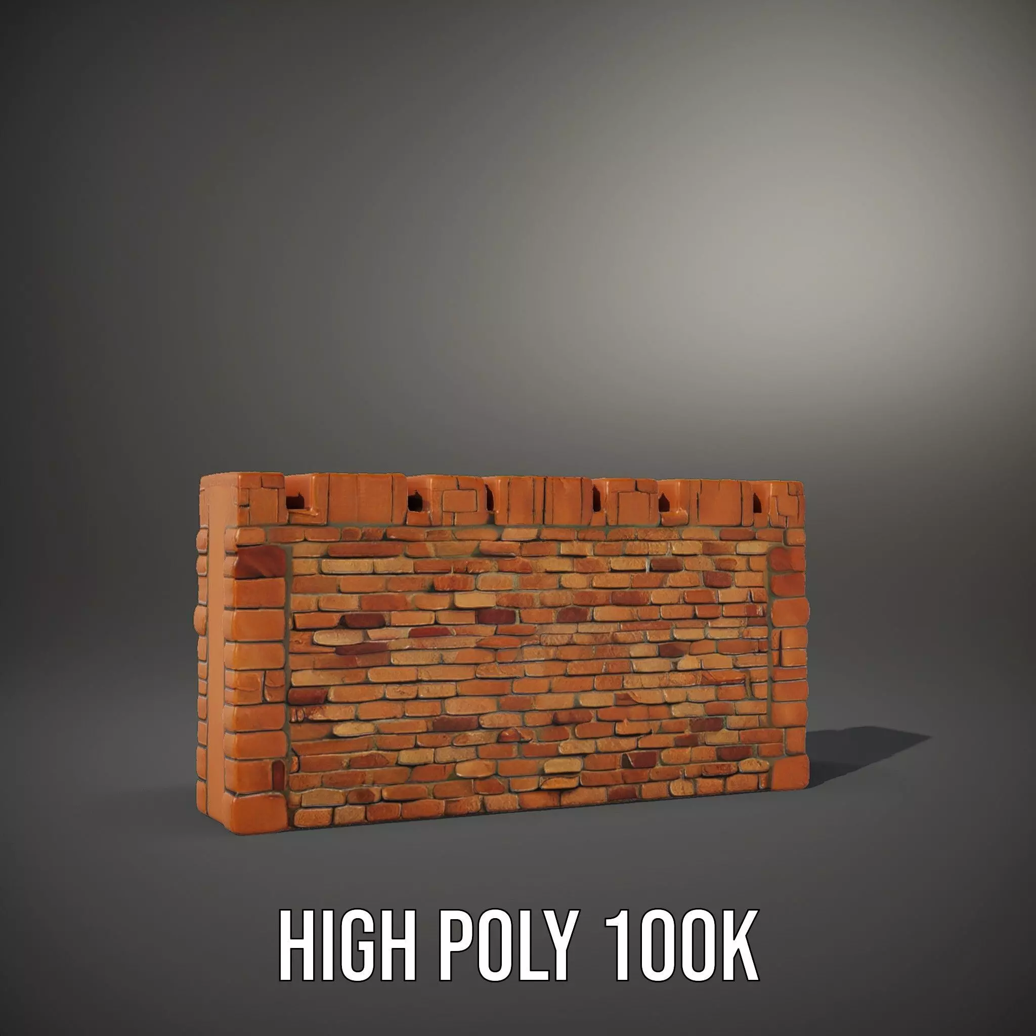 Terracotta Brick Wall model pack Low-poly 3D model_12