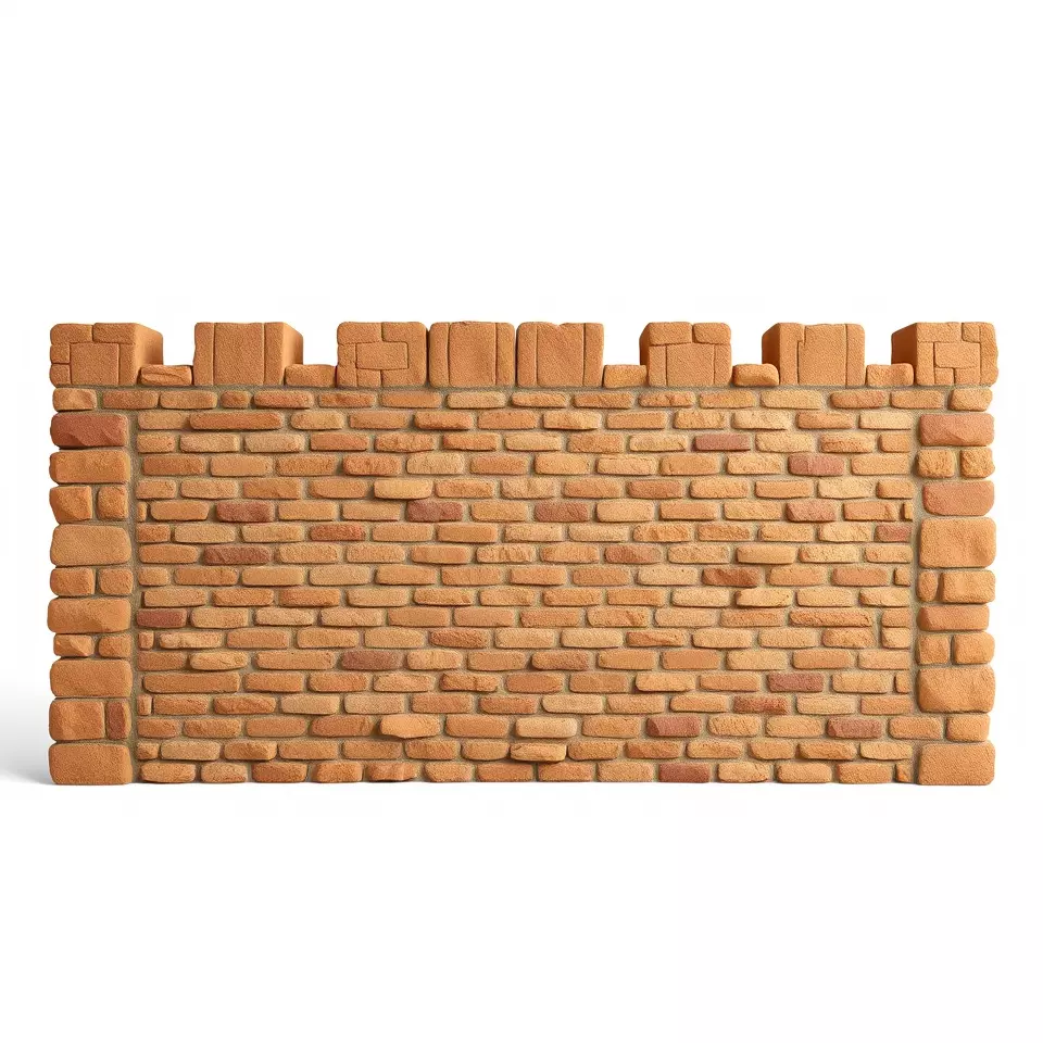 Terracotta Brick Wall model pack Low-poly 3D model_2