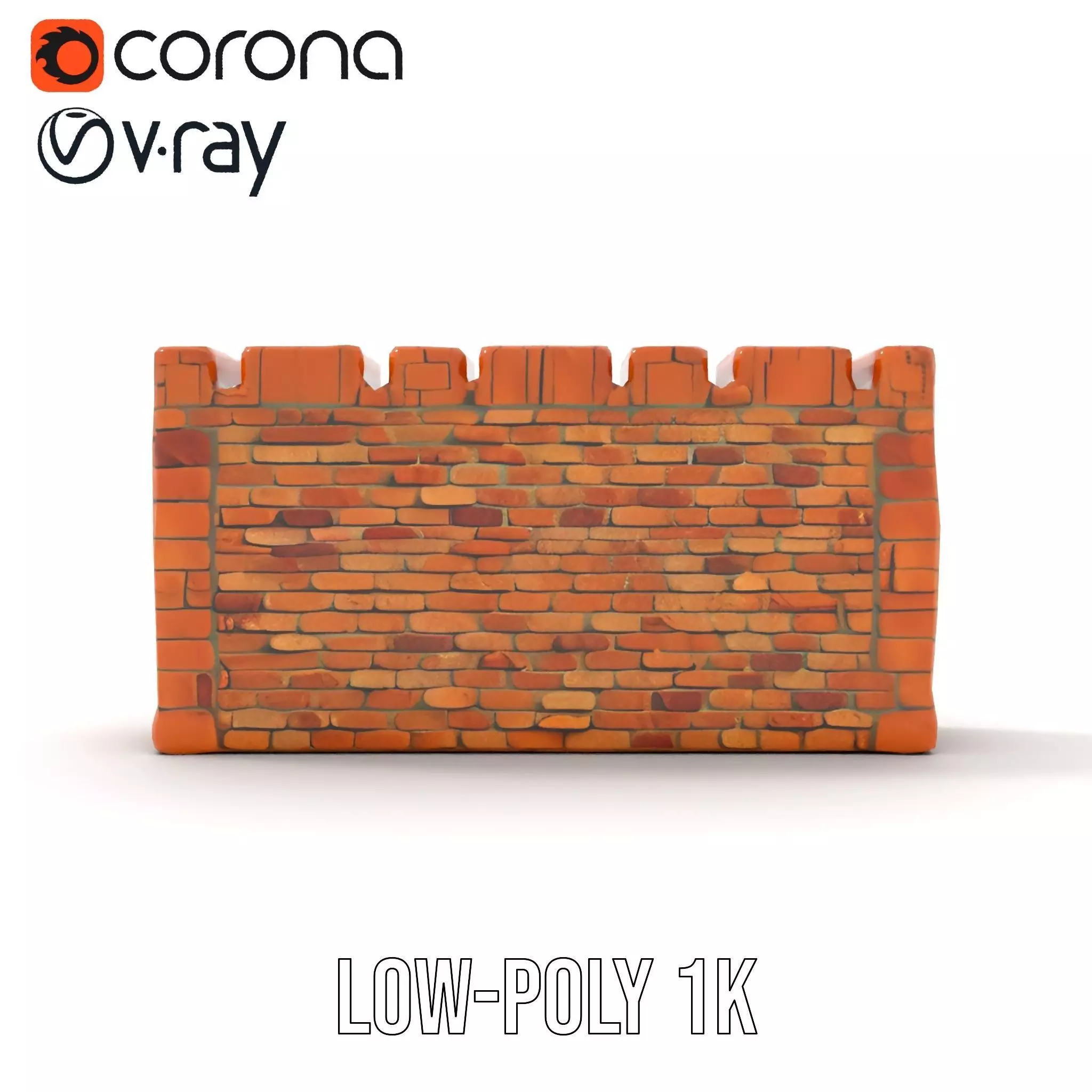 Terracotta Brick Wall model pack Low-poly 3D model_11