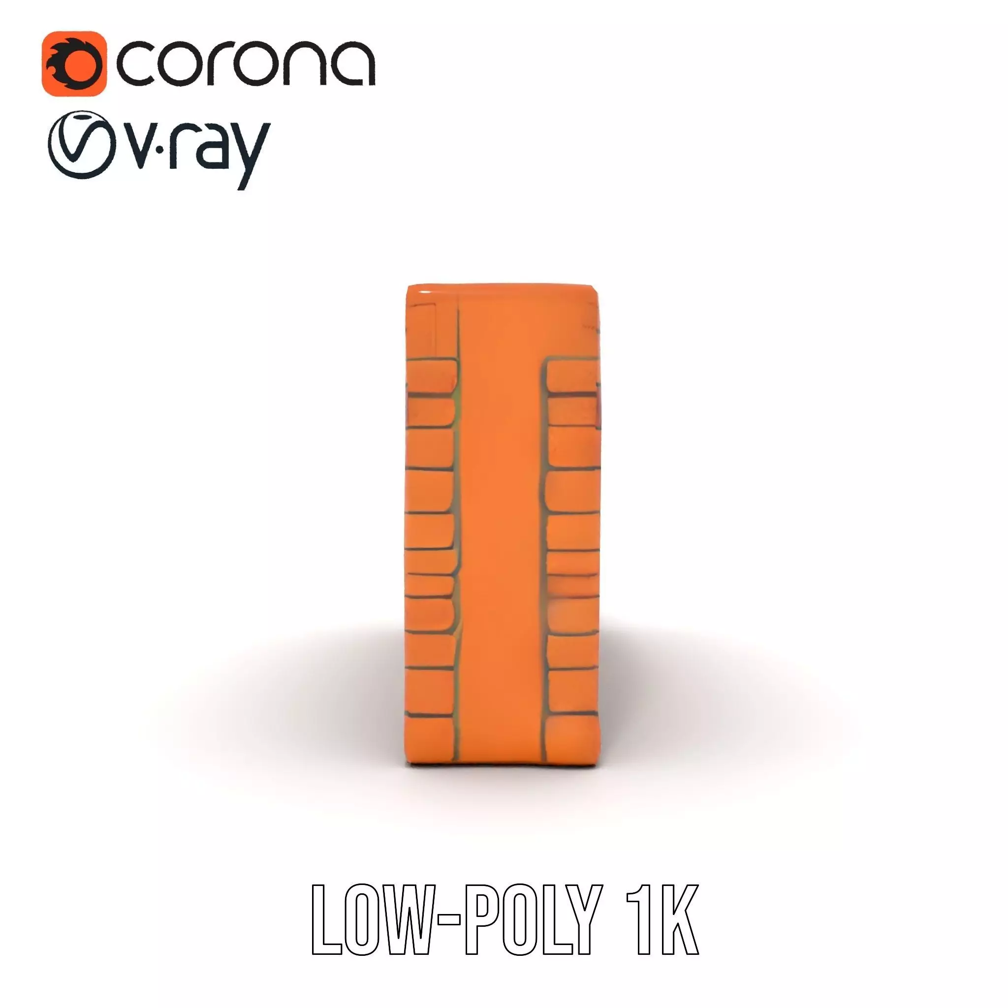 Terracotta Brick Wall model pack Low-poly 3D model_21