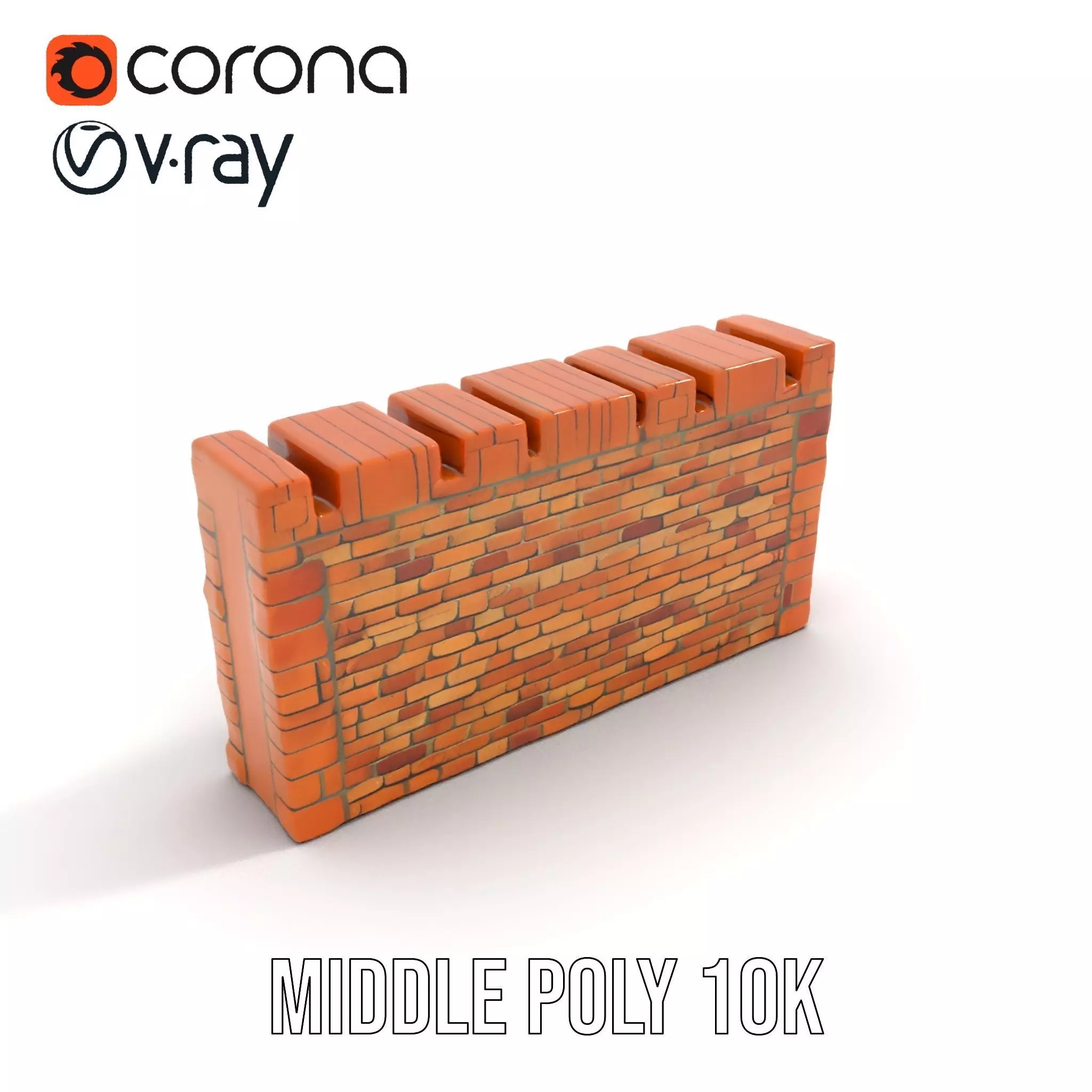 Terracotta Brick Wall model pack Low-poly 3D model_13