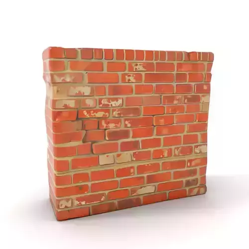 Rustic Brick Wall model pack Low-poly 3D model 7