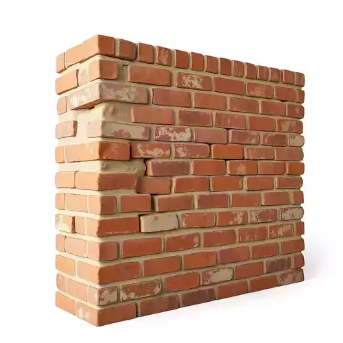 Rustic Brick Wall model pack Low-poly 3D model 2