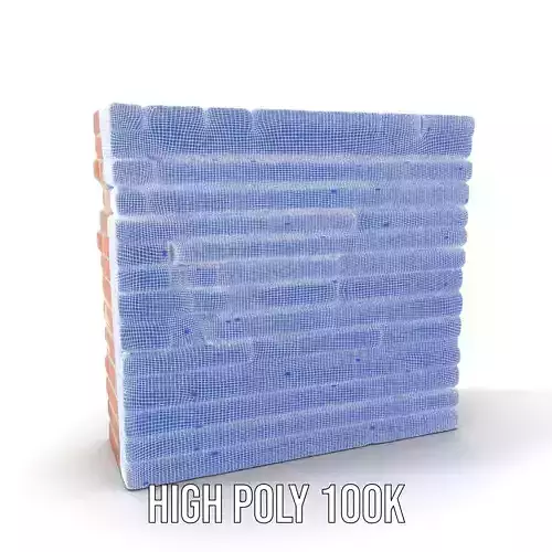 Rustic Brick Wall model pack Low-poly 3D model 4