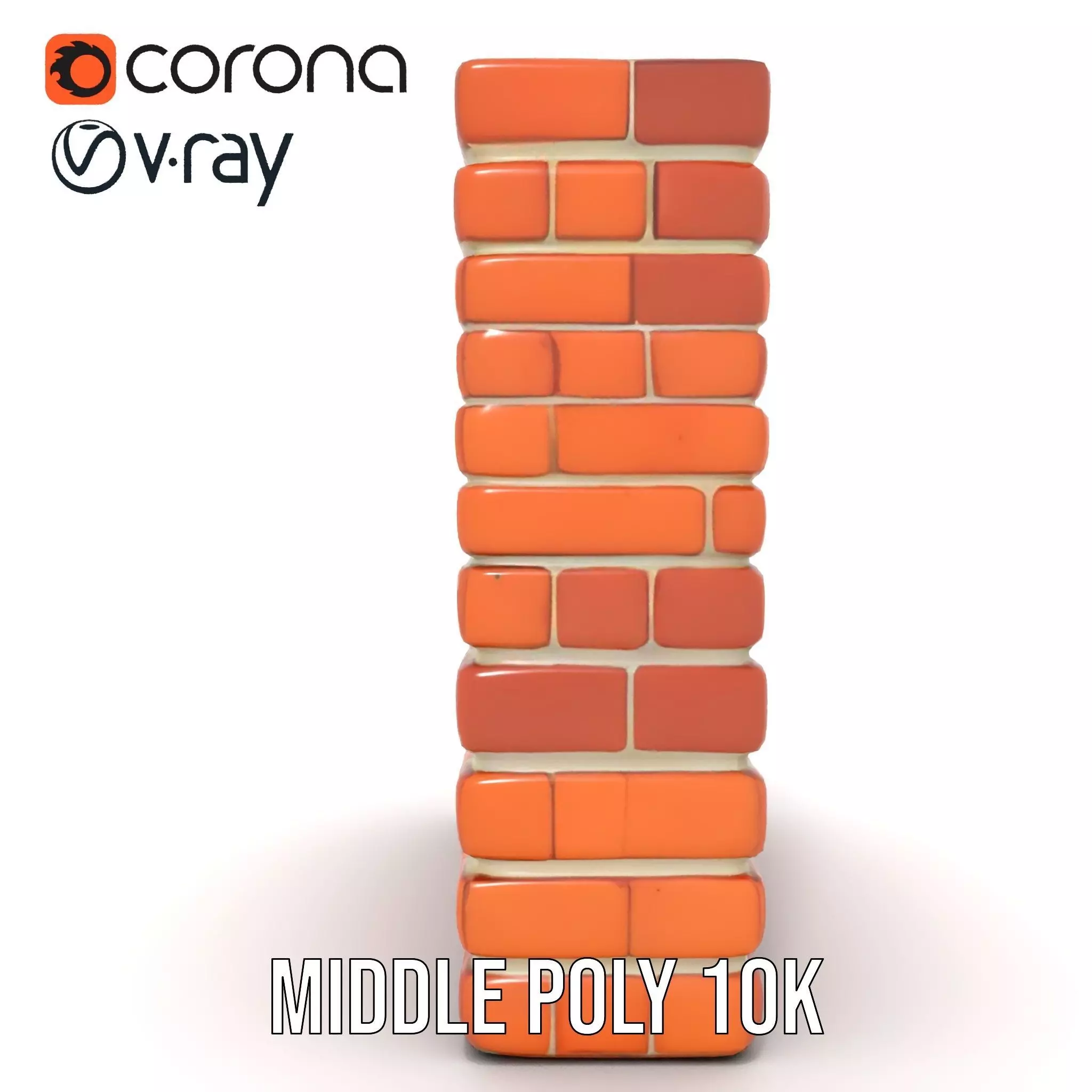 Brick Wall Rustic model pack Low-poly 3D model_11