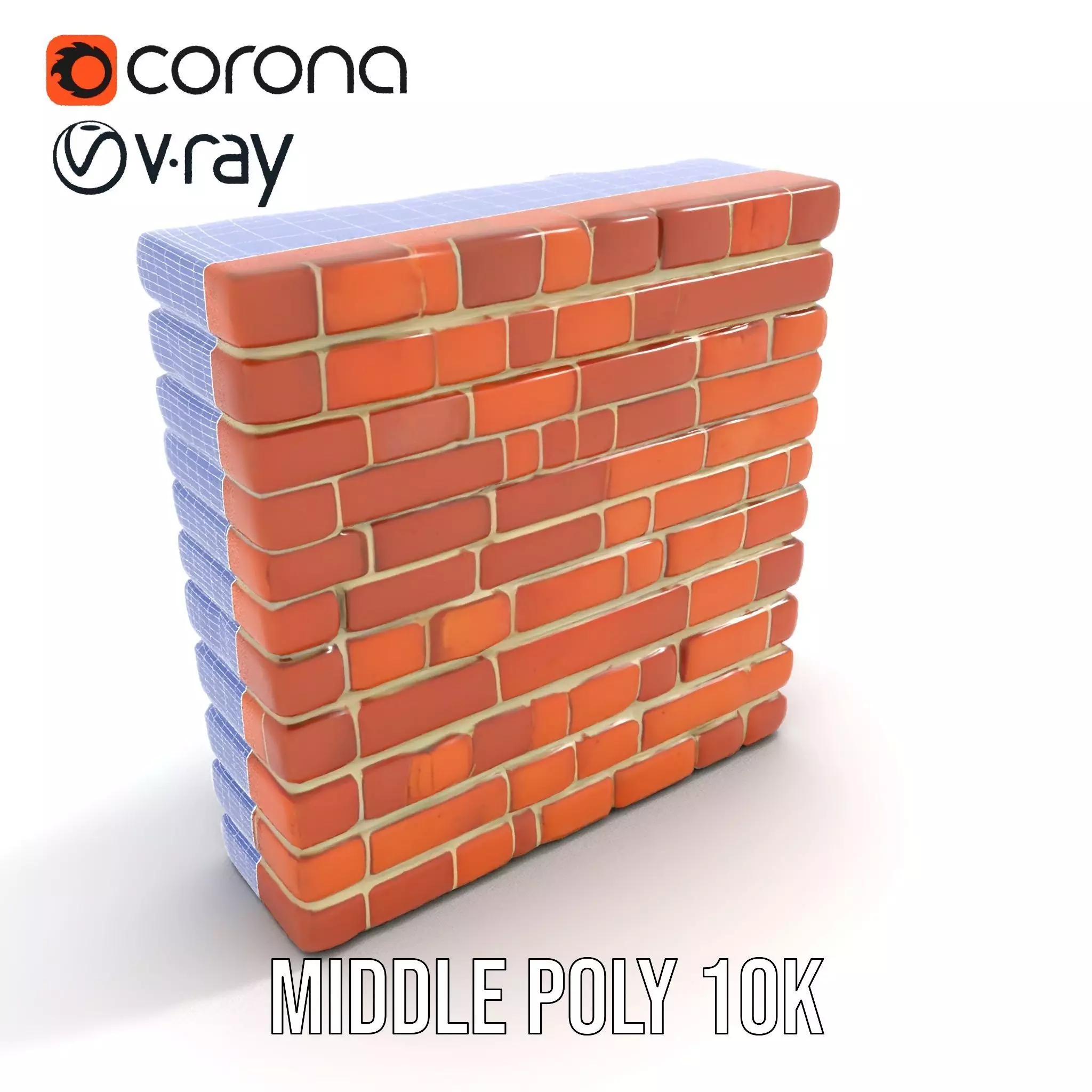 Brick Wall Rustic model pack Low-poly 3D model_22