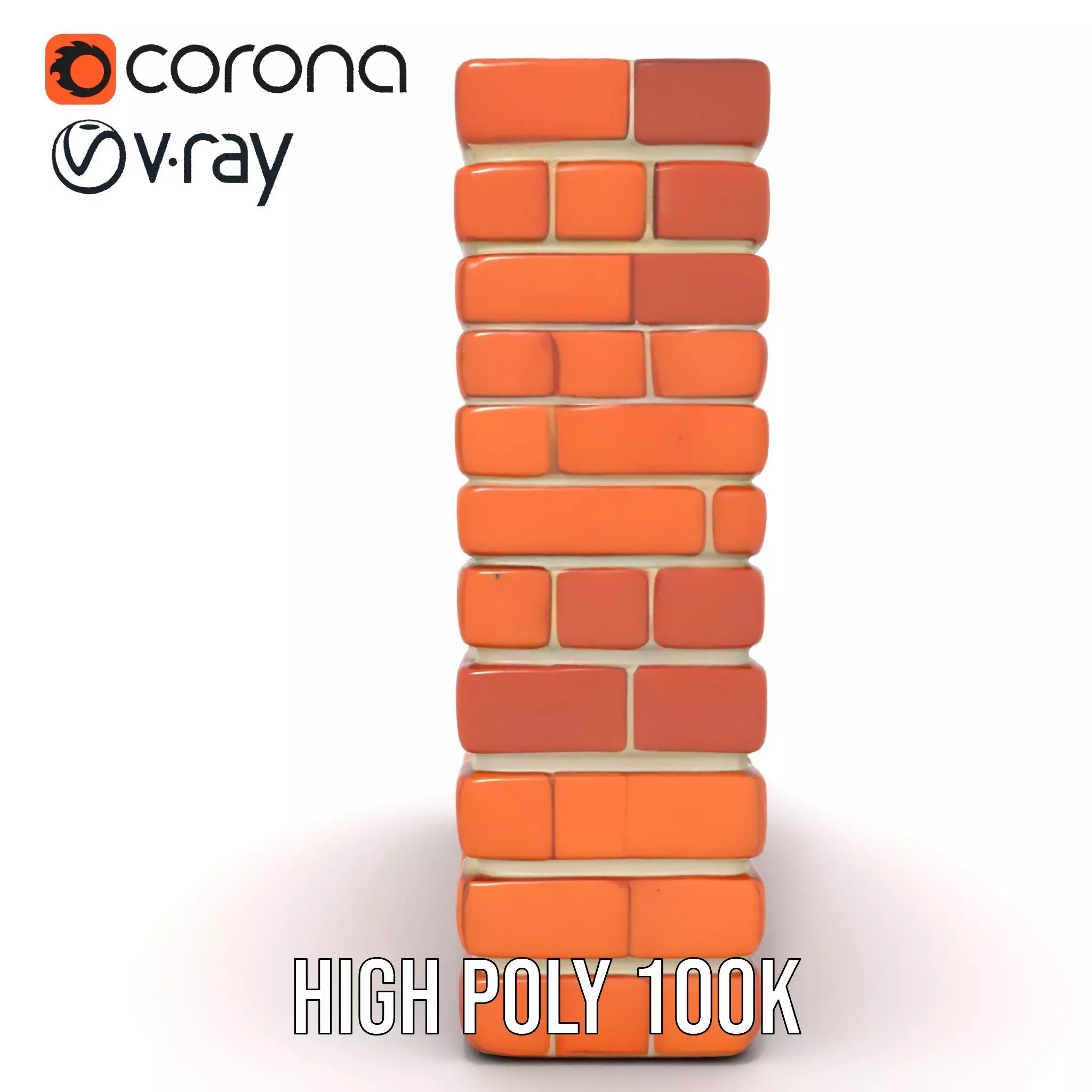 Brick Wall Rustic model pack Low-poly 3D model_15