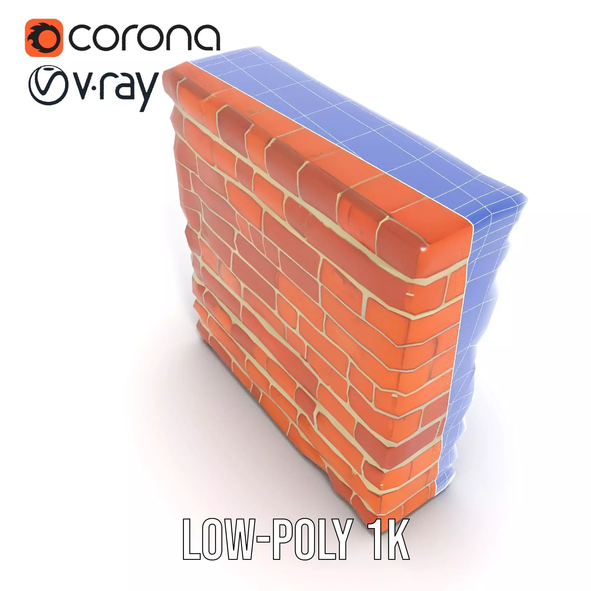 Brick Wall Rustic model pack Low-poly 3D model_31