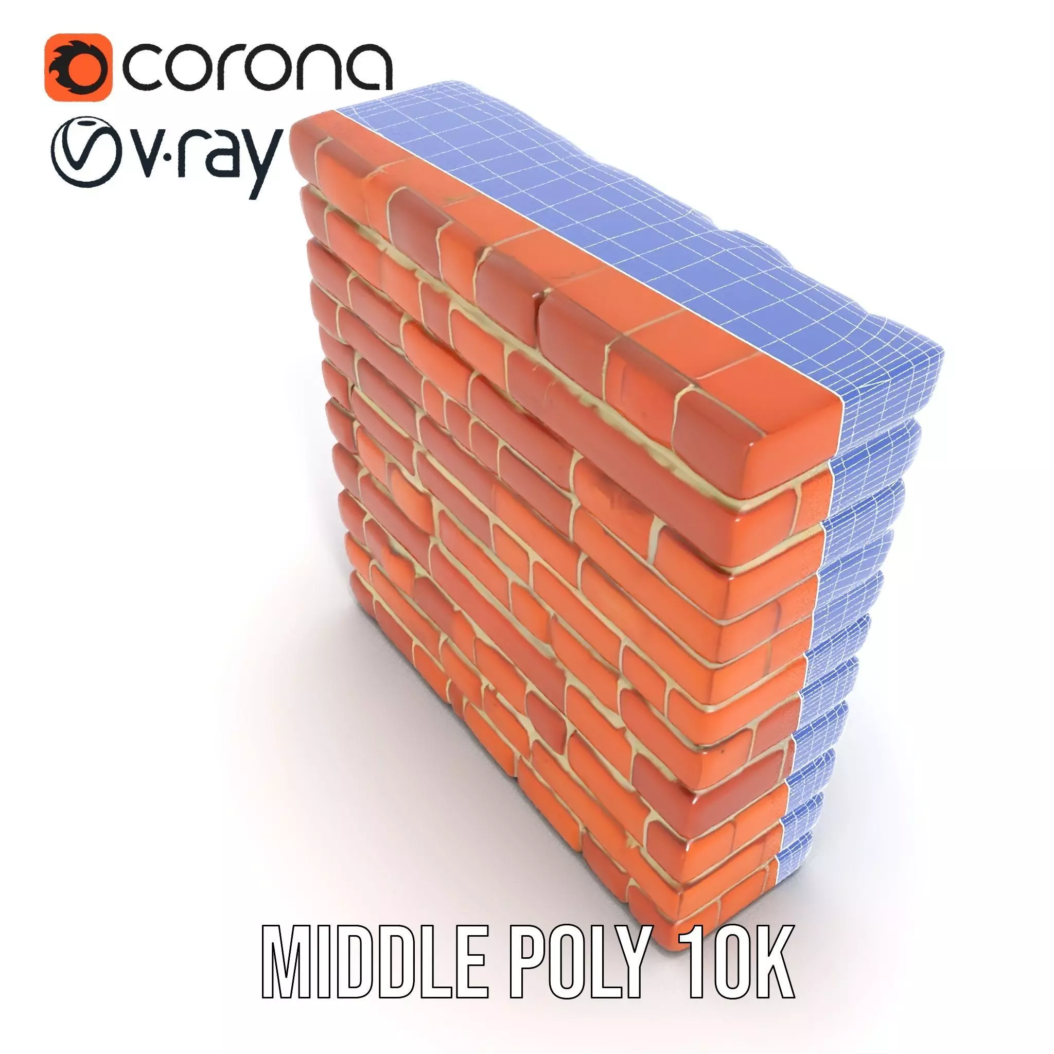 Brick Wall Rustic model pack Low-poly 3D model_13
