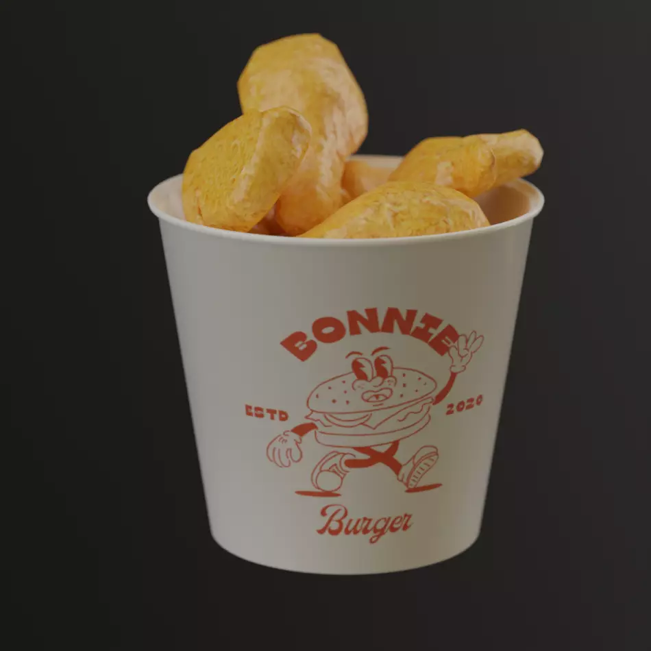 Fast Food Menu Pack 6 PBR 3D Assets Low-poly 3D model_10