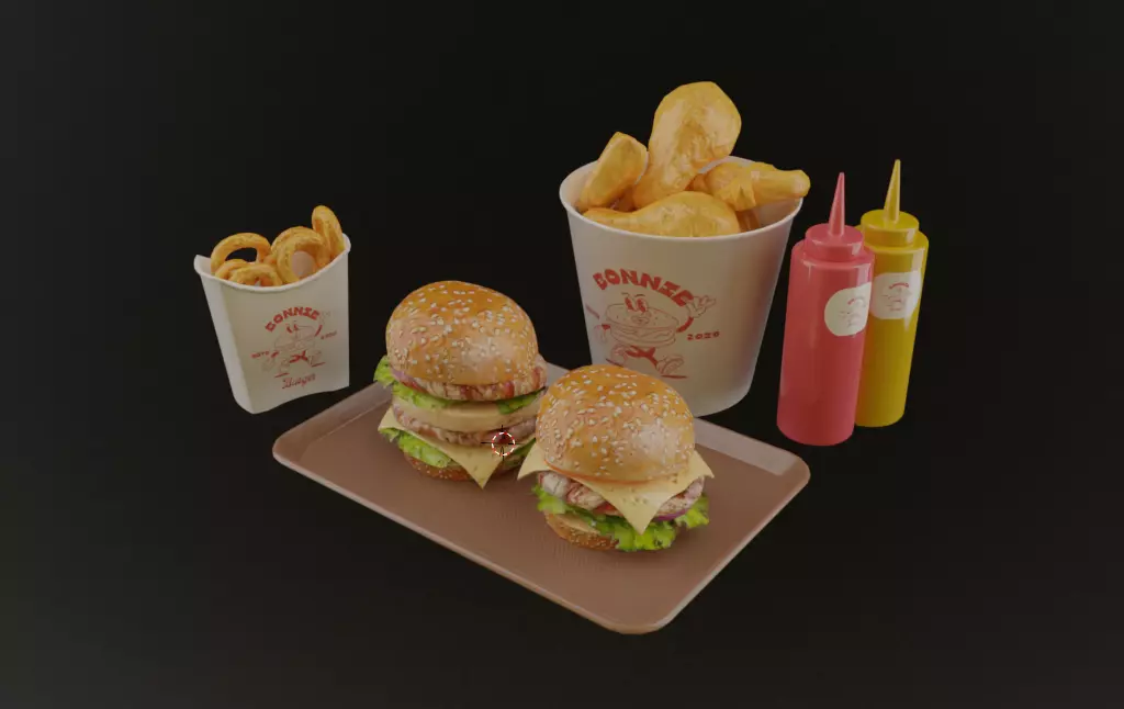 Fast Food Menu Pack 6 PBR 3D Assets Low-poly 3D model_25